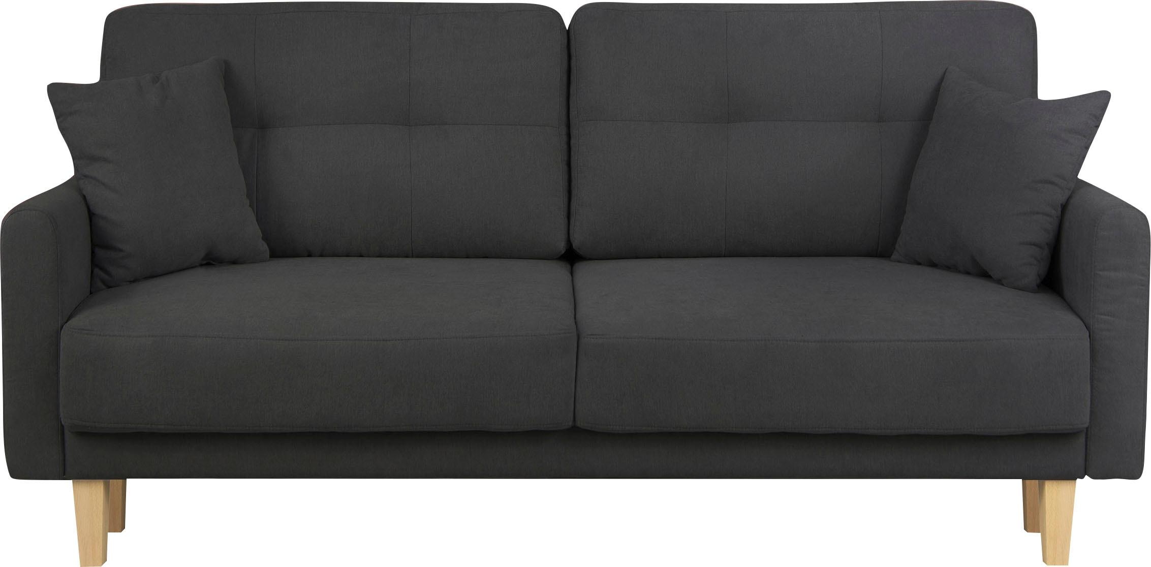 Home affaire 2-Sitzer »TRIPLO mit Wellenunterfederung, Maße B/T/H: 165/100/89 cm«, Sofa mit Steppung im Rückenbereich, incl. Rückenkissen und Zierkissen