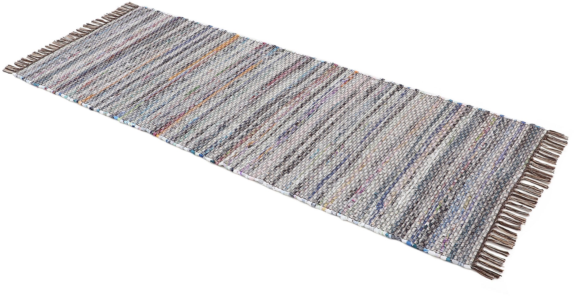 carpetfine Teppich »Kelim Chindi, Wendeteppich«, rechteckig, 6 mm Höhe, handgewebt, Fleckerlteppich mit Fransen, auch vielen in Läufergrößen