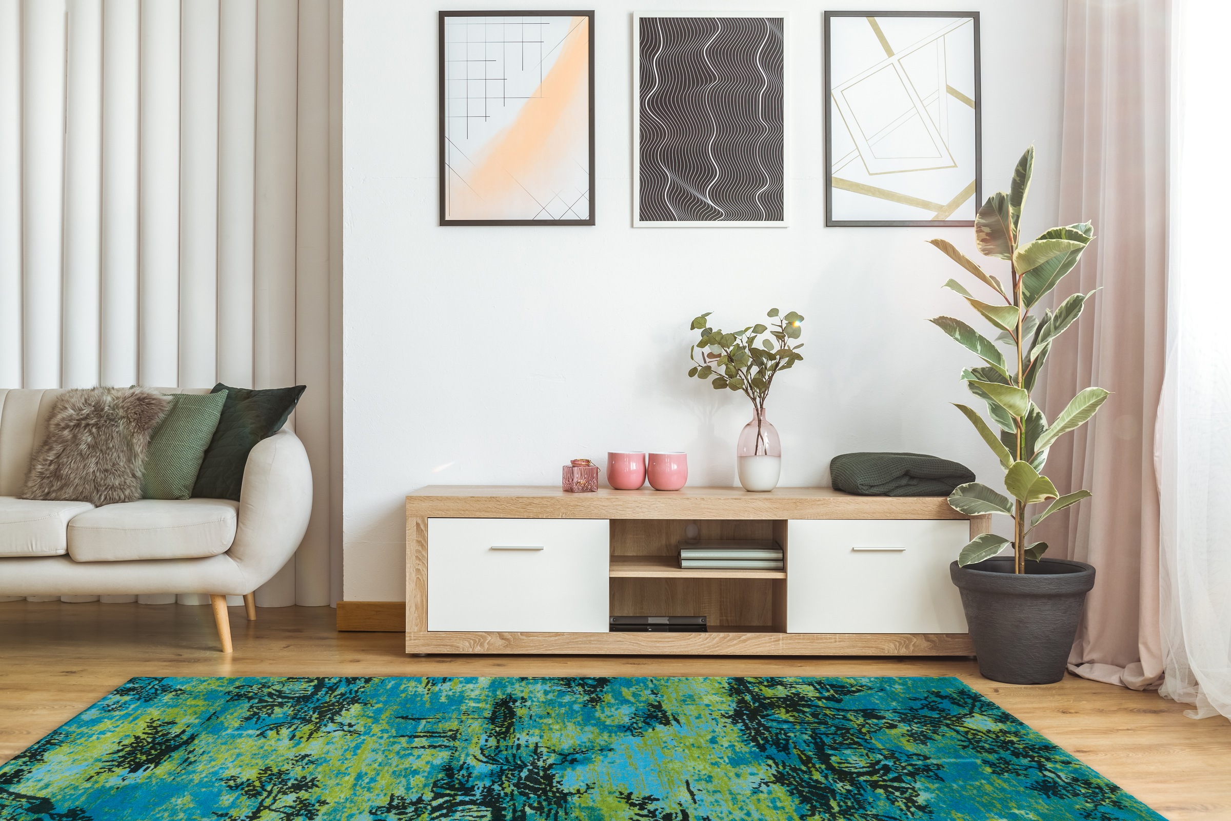 Arte Espina Teppich »Vintage 5206«, rechteckig, 4 mm Höhe, Pflegeleicht und robust, Flachflor, Vintage-Design
