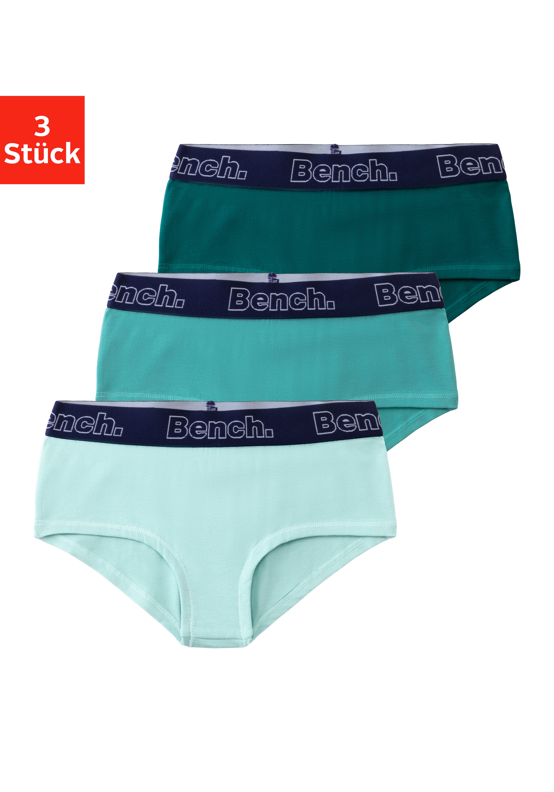 Panty, (Packung, 3 St.), mit kontrastfarbigem Webbund