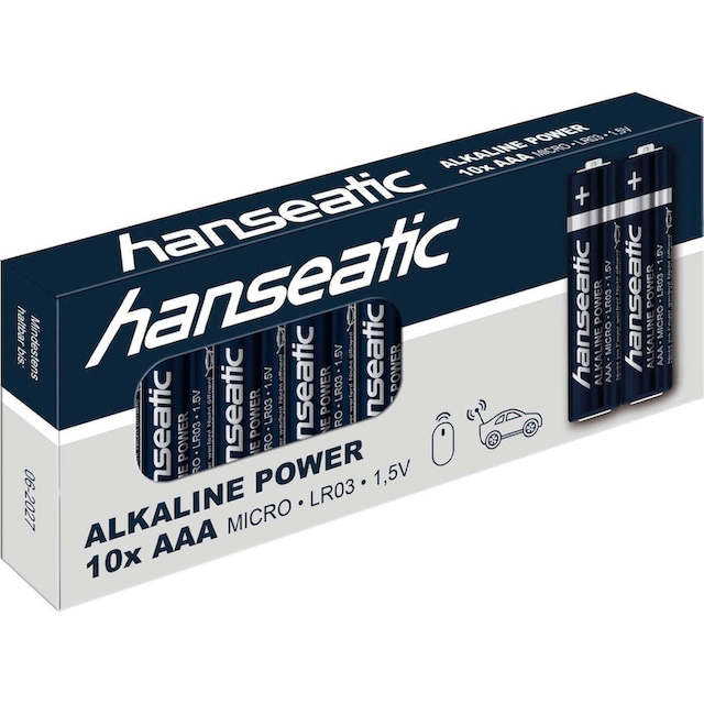 Hanseatic Batterie »100-Stück Alkaline Power, AAA Micro«, LR03, (Packung, 100  St.) mit 3 Jahren XXL Garantie