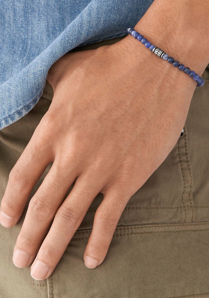 Fossil Armband »Schmuck Geschenk Edelstahl Armschmuck JEWELRY« mit Hämatit, Tigerauge, Sodalith oder Malachit
