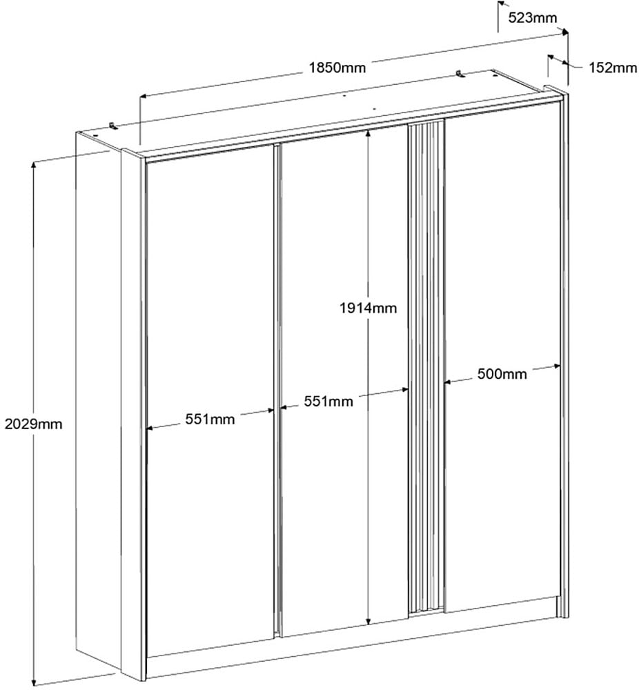 Parisot Kleiderschrank Packung, 1 Stk. tlg. Einsatz am Kleiderschrank drehbar von Eiche Nachbildung auf Weiss