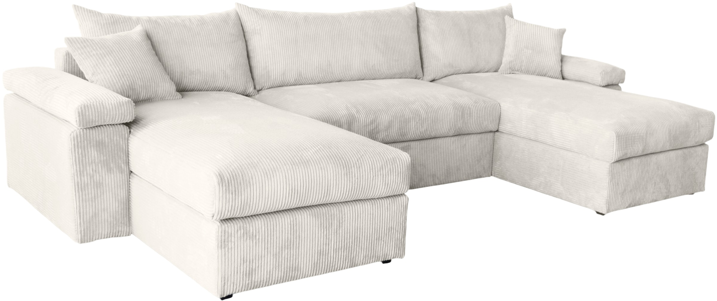 OTTO home Wohnlandschaft »Cosy U-Form, B: 309 cm, Sitzaufbau im Sandwich-Federkern« 2 Zierkissen, Mega-Sofa, Cord oder Struktur weich, Kaltschaumauflage