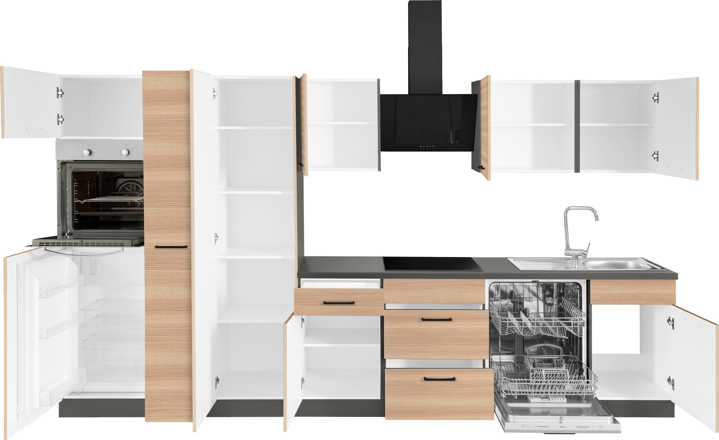 wiho Küchen Küchenzeile »Esbo«, ohne 360 cm E-Geräte, auf Breite kaufen Rechnung