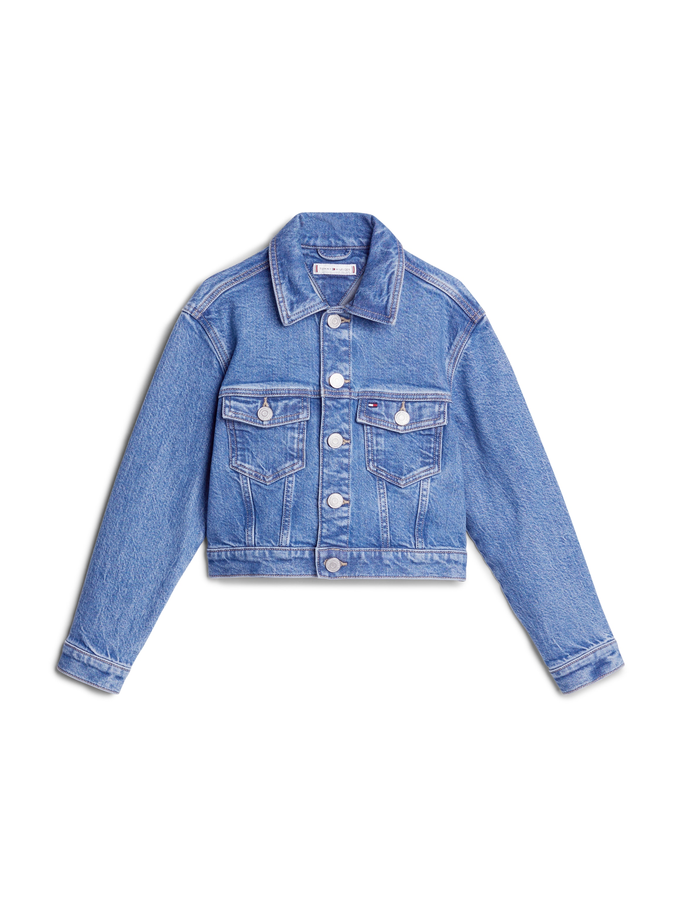 Tommy Hilfiger Jeansjacke »DENIM TRUCKER JACKET COMFORT«, Kinder bis 16 Jahre mit Logostickerei