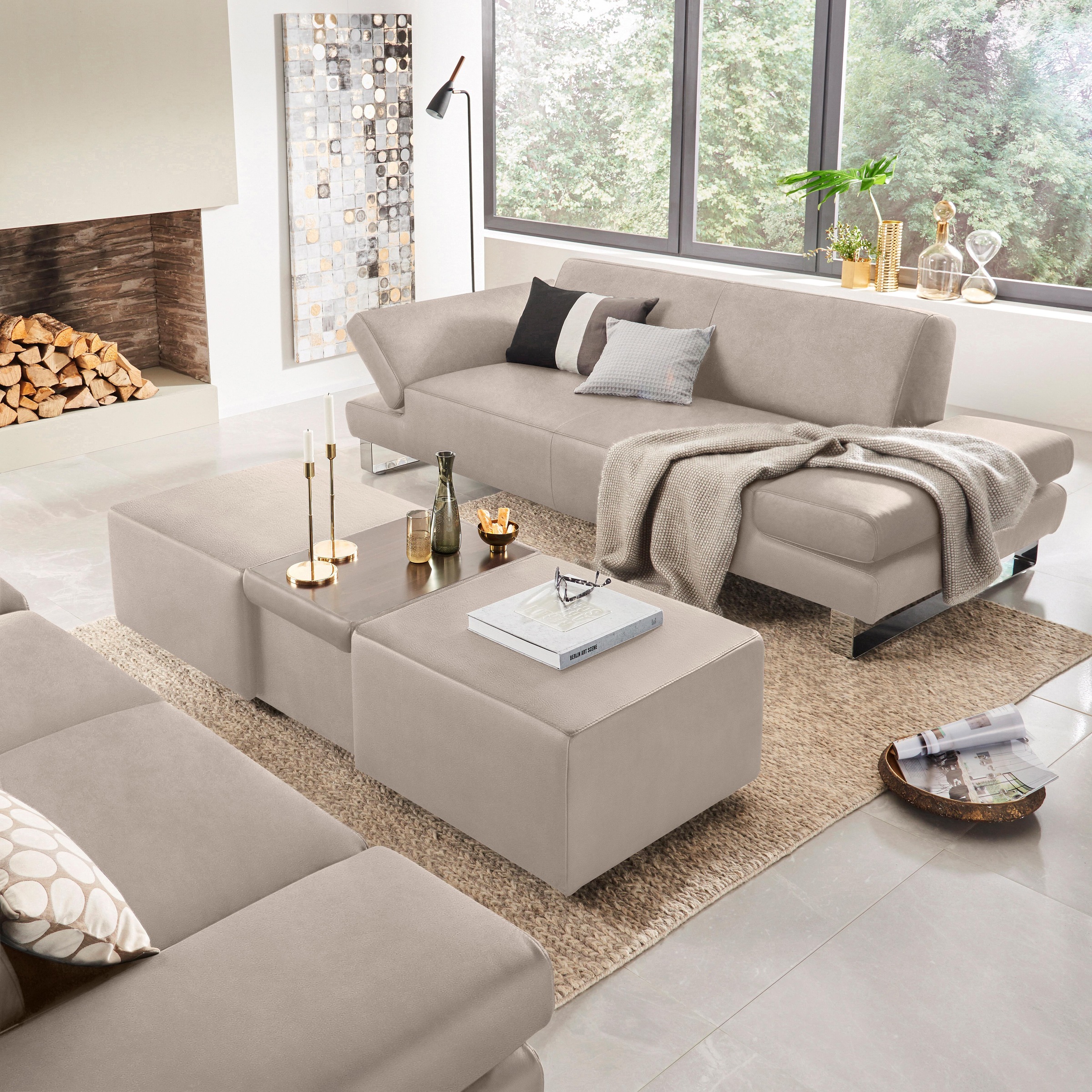 W.SCHILLIG 3-Sitzer »taboo Designsofa mit hohem Sitzkomfort«, mit Übertiefe, inklusive Armlehnenverstellung