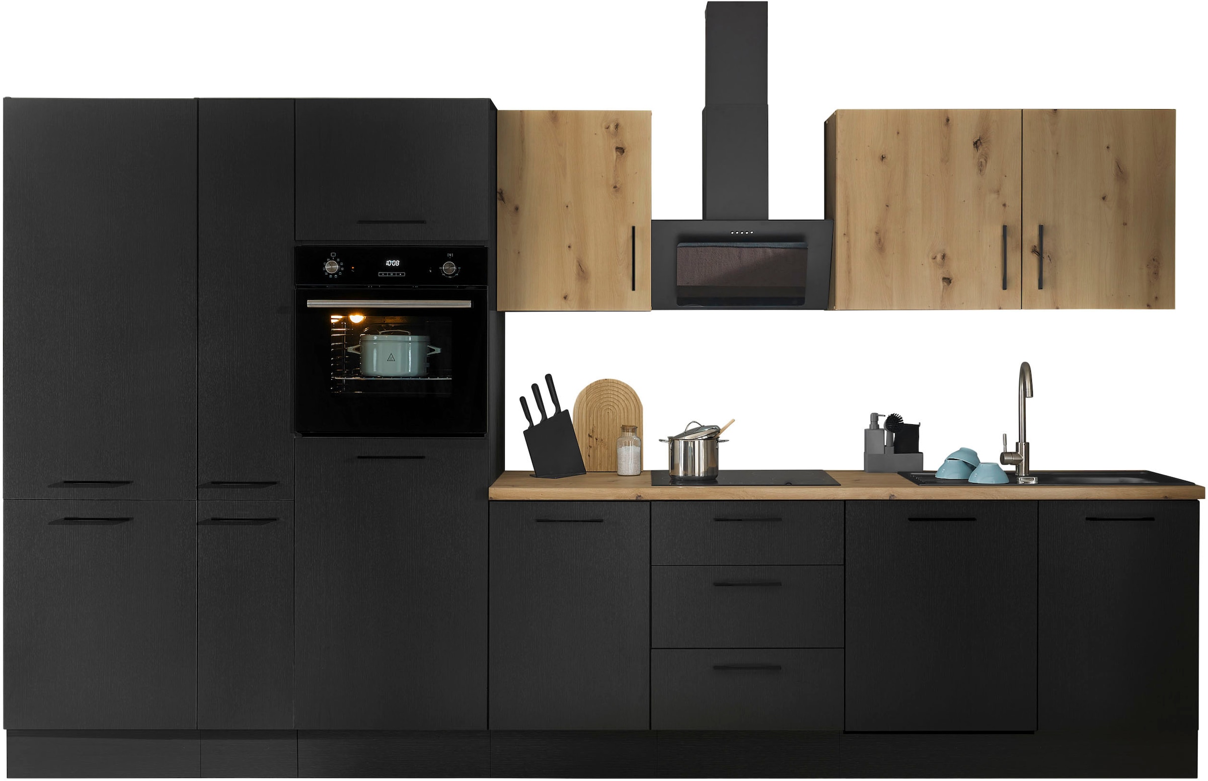 BASIC by Balculina Küchenzeile »Turin«, Breite 370 cm, wahlweise mit E-Geräten