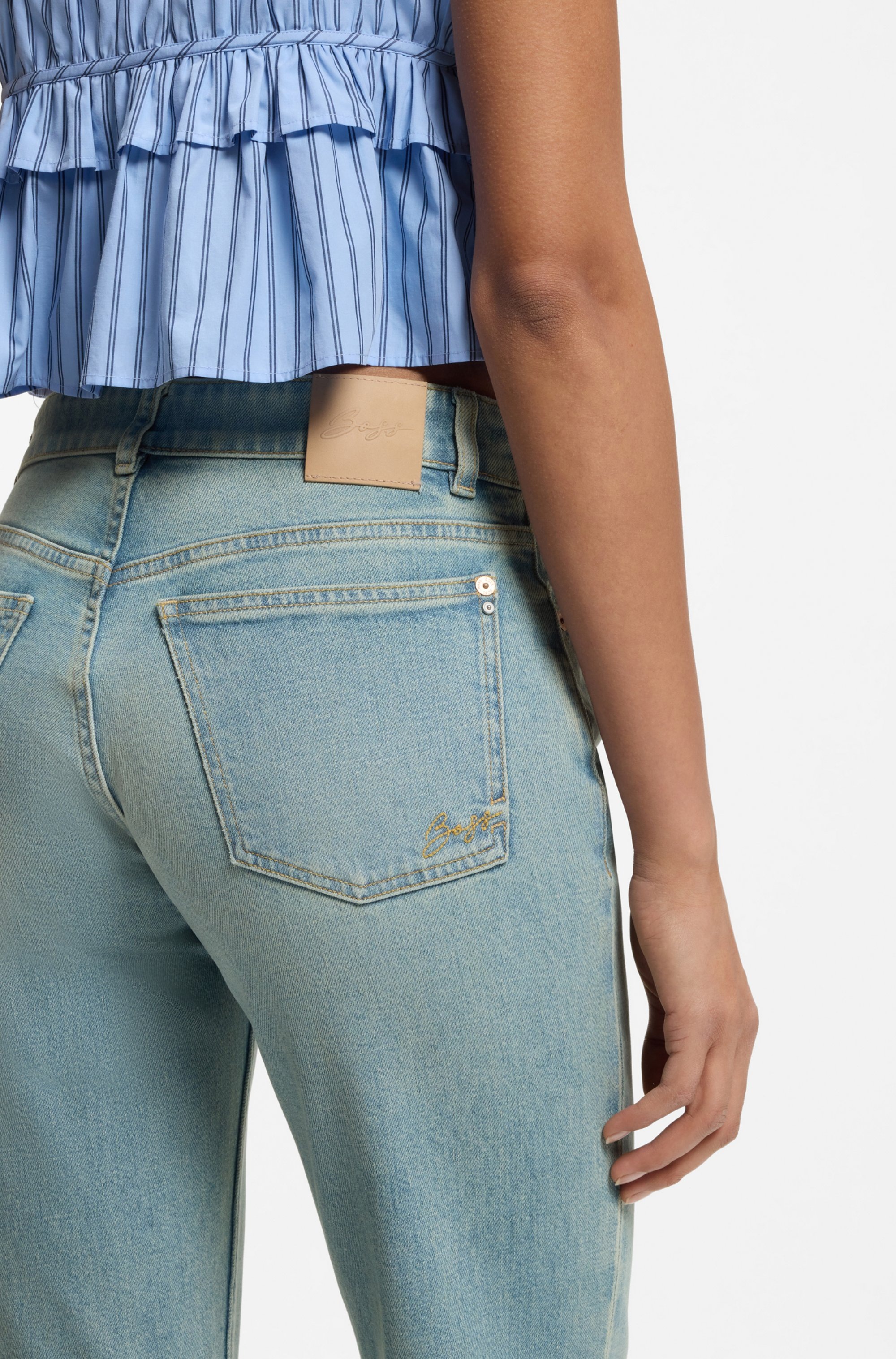 BOSS ORANGE Weite Jeans »SOFT BOOTCUT 2.0 Premium Damenmode« Flare-Fit, Low Waist