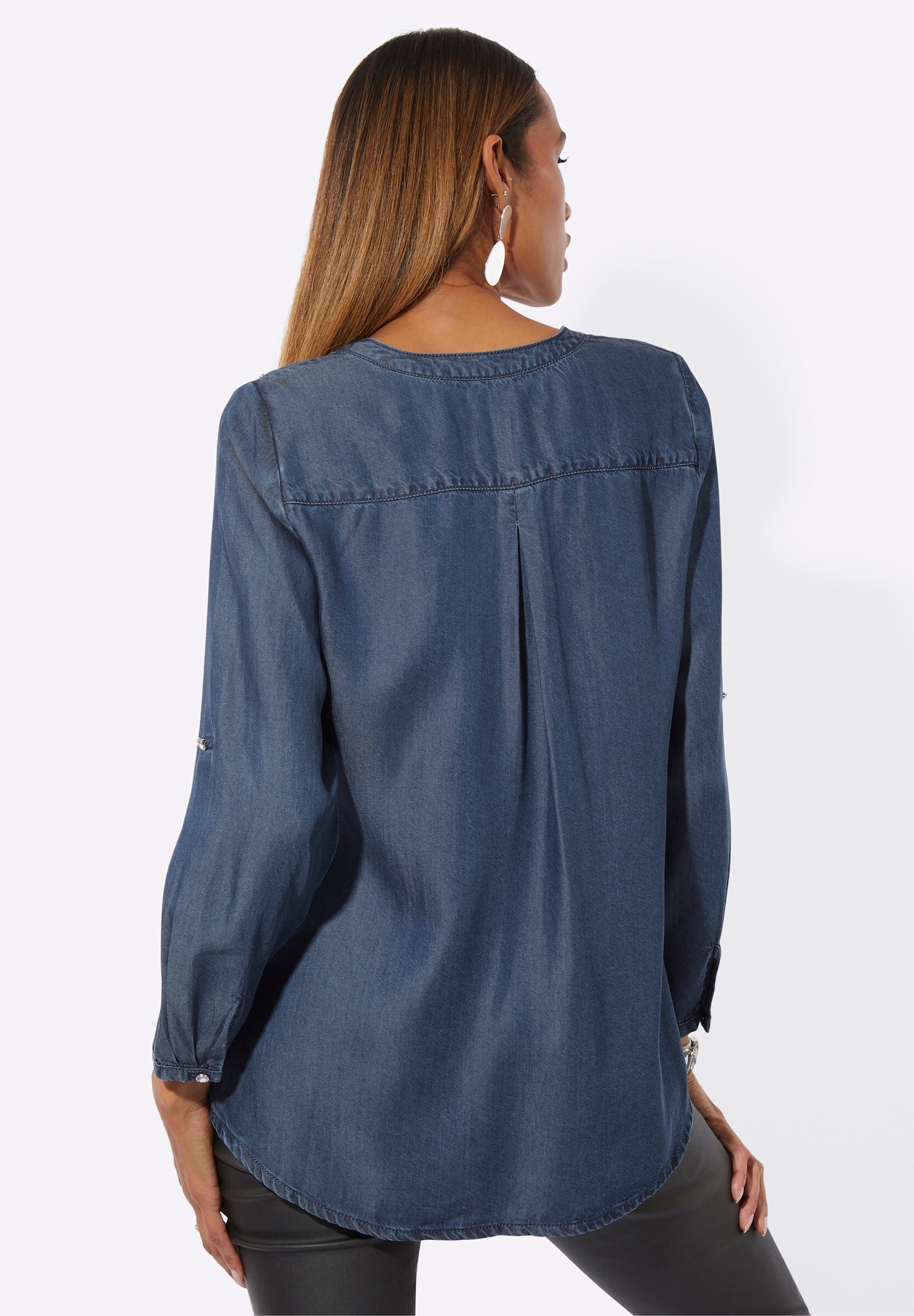 creation L Klassische Bluse »Lyocell-Jeansbluse Langarm-Bluse aus Lyocell«