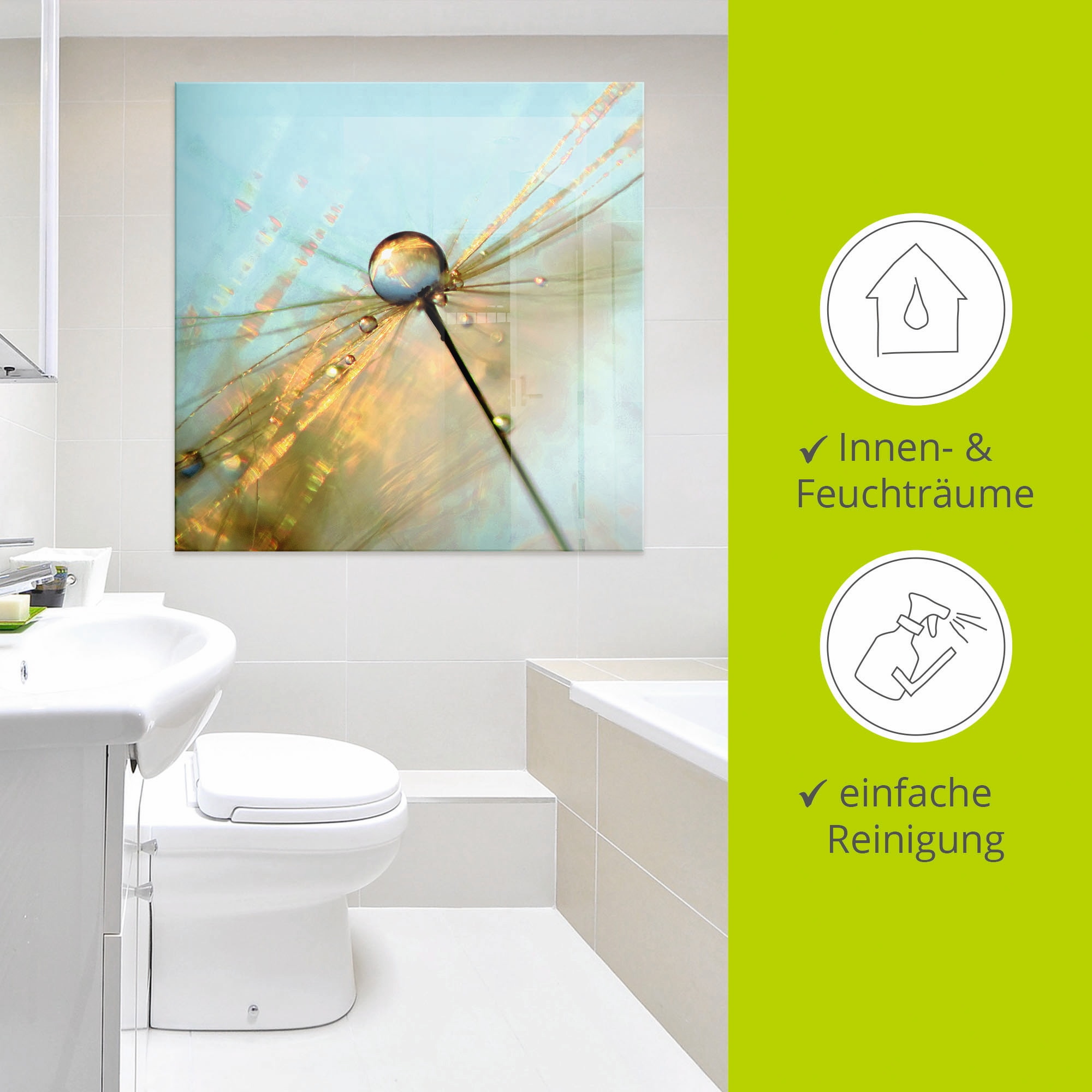 Artland Glasbild »Pusteblume Tautropfen II« Blumen 1 Stk. tlg. in verschiedenen Größen