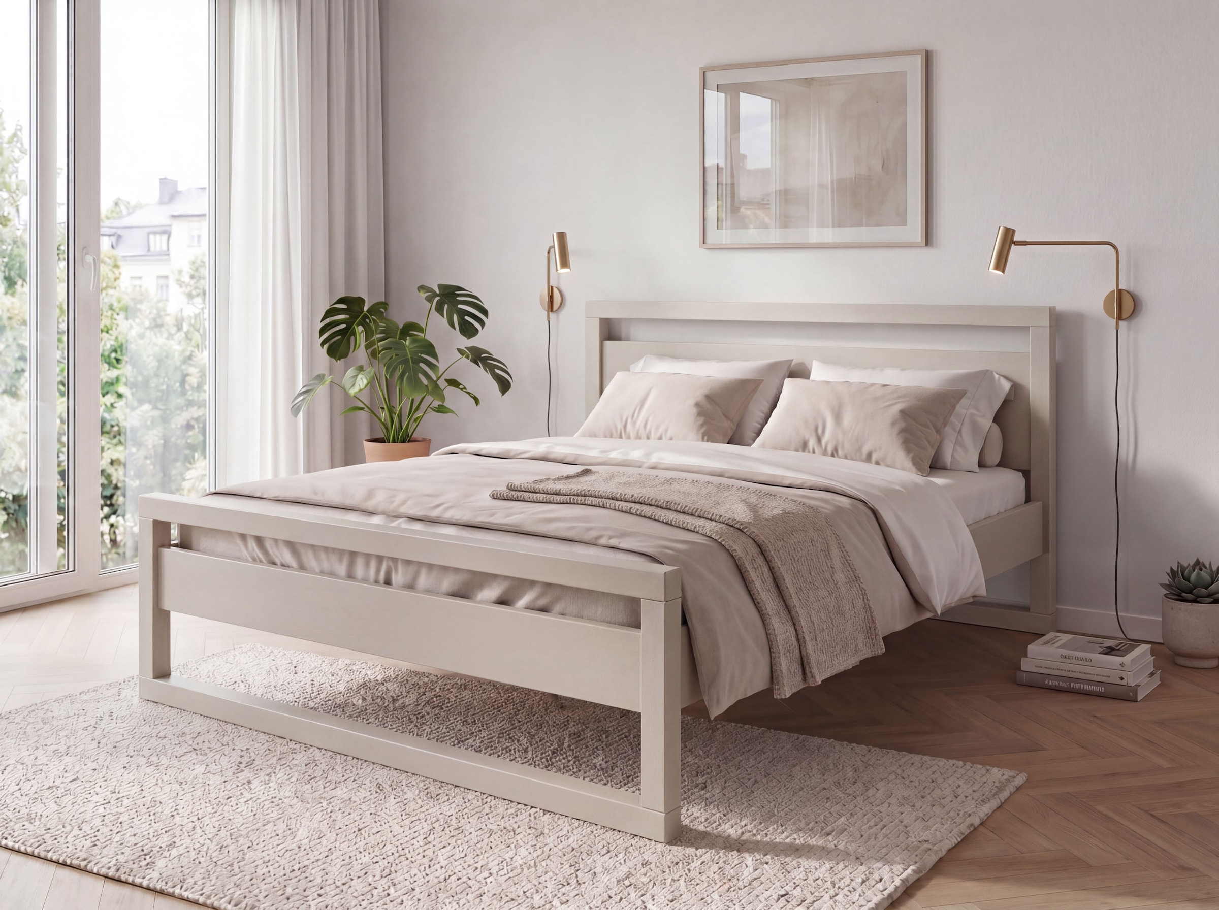 OTTO home Massivholzbett »Wellow , Kaschmir-Beige-Beige, Kiefer, inklusive Lattenrost« nordisch-modern, bis 180 kg belastbar, FSC® & Made in Europe