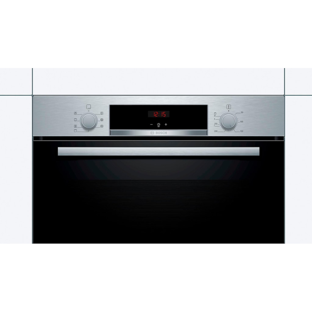 BOSCH Einbaubackofen »HBA533BS1«, 4, HBA533BS1, mit Teleskopauszug nachrüstbar, ecoClean Direct