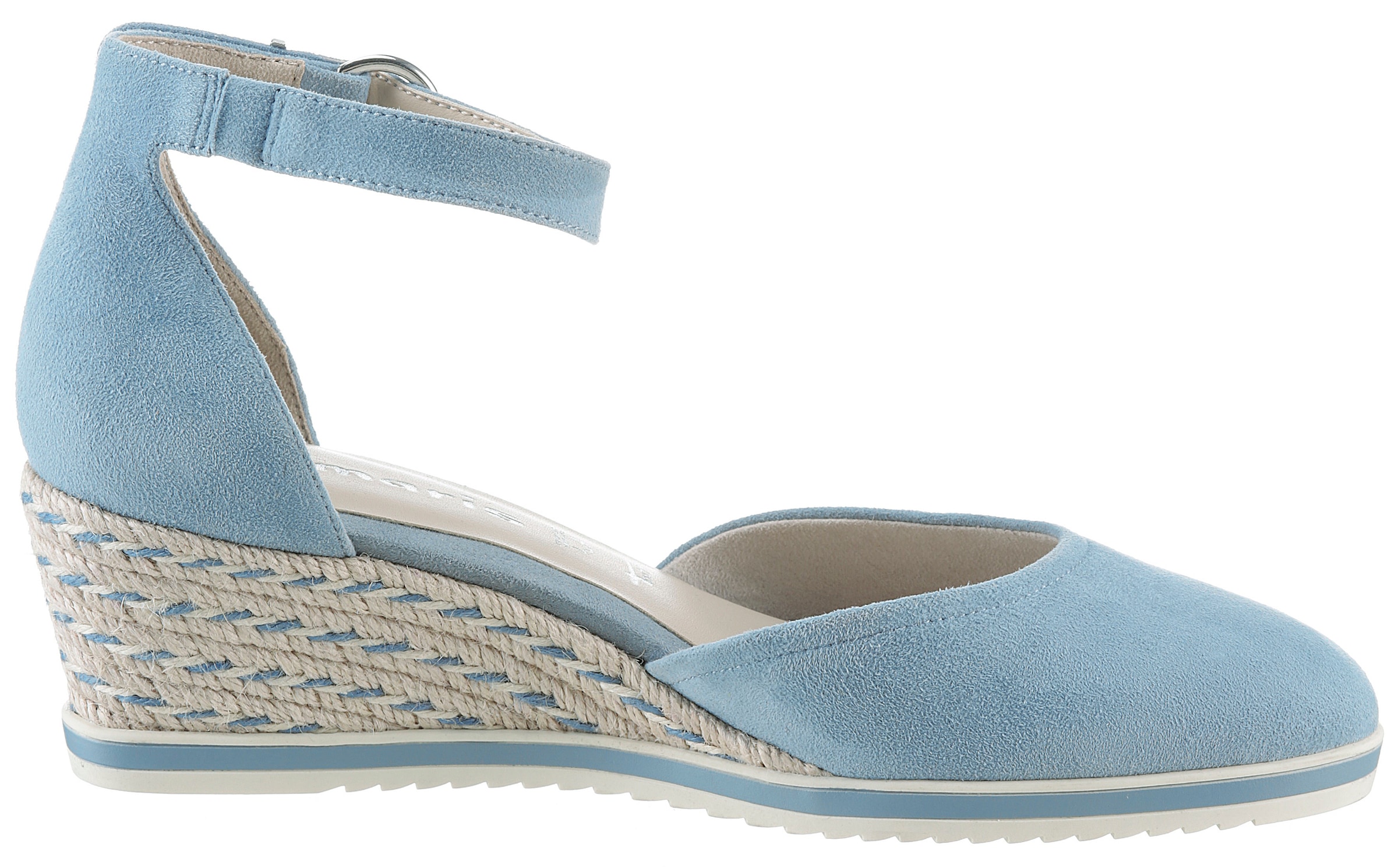 Tamaris Keilpumps, Keilabsatz, Schlupfschuh, Riemchensandale mit modischem Jute-Besatz