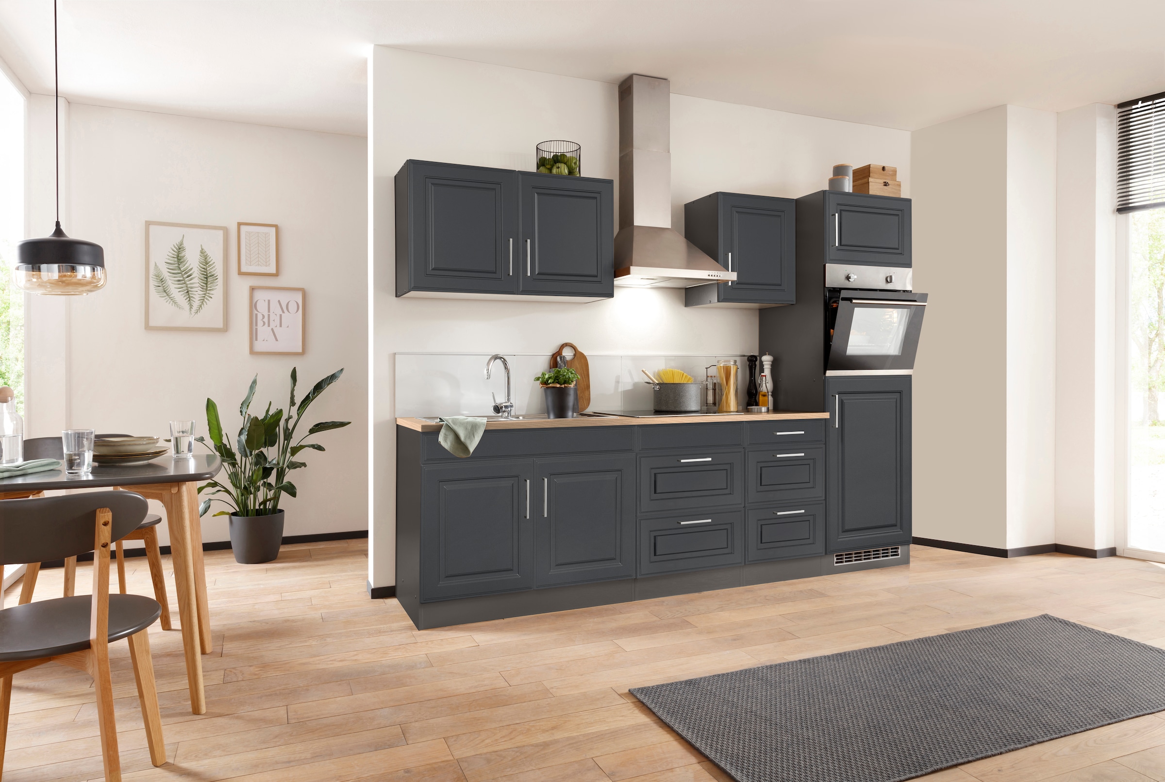 mit bequem 270 hochwertigen Küchenzeile MÖBEL Fronten im Breite cm, MDF HELD »Stockholm«, kaufen Landhaus-Stil