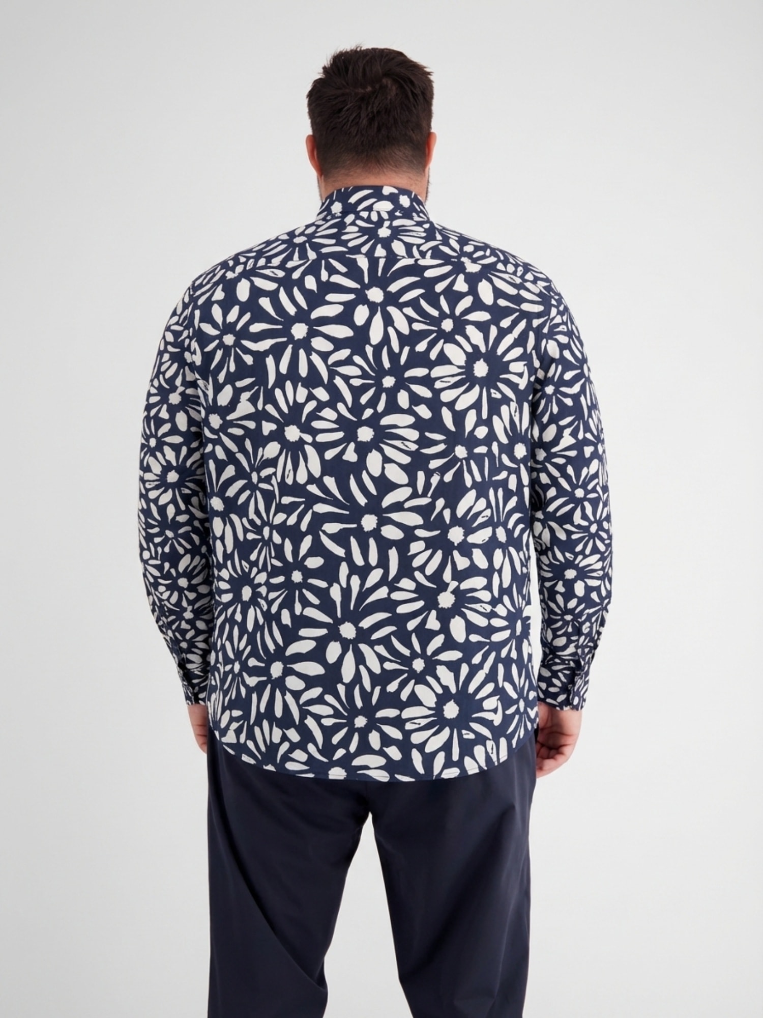 LERROS Leinenhemd »Langarmhemd mit floralem Print in großen Größen«