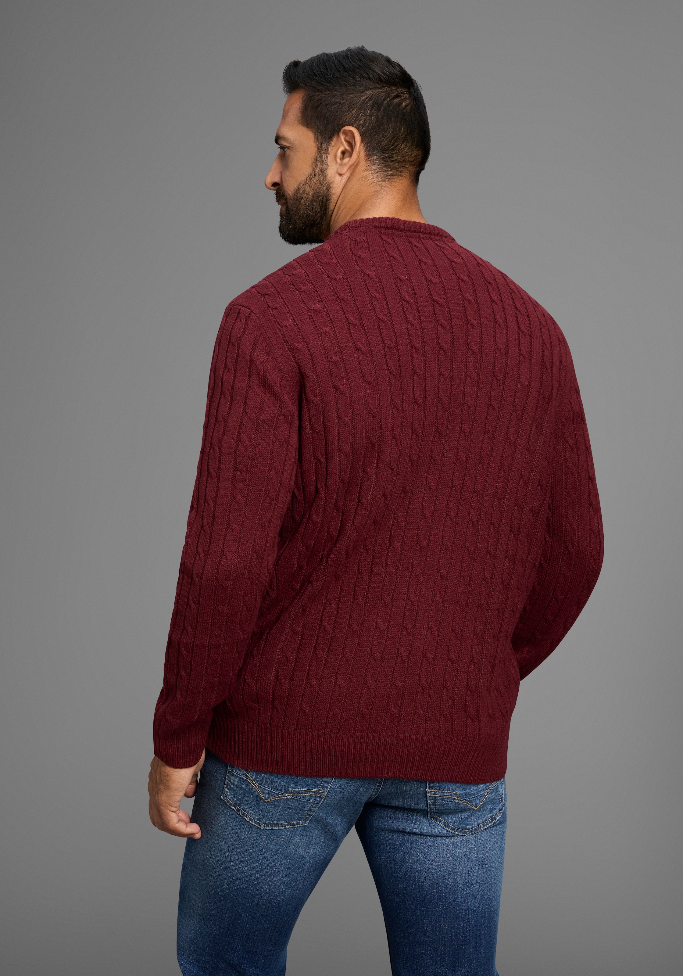 Man's World Rundhalspullover »Neue Kollektion! Highlight allover Zopfmuster!« weicher Griff, Perfekt für die kältere Jahreszeit