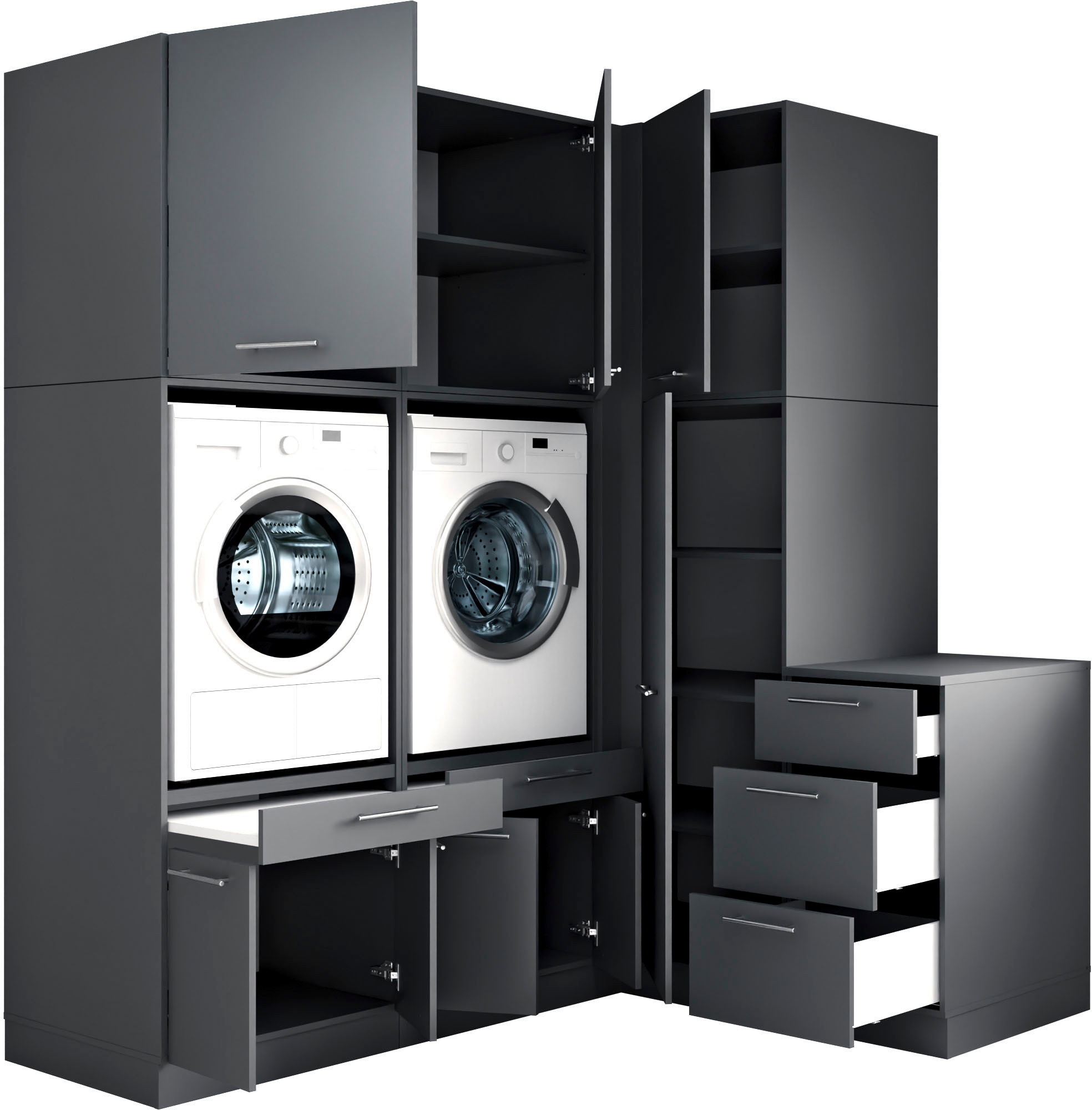 Laundreezy »Laundreezy, 6-tlg. Mehrzweckschrank-Set B/H/T 203/238/68 cm« 6 Stk. tlg.