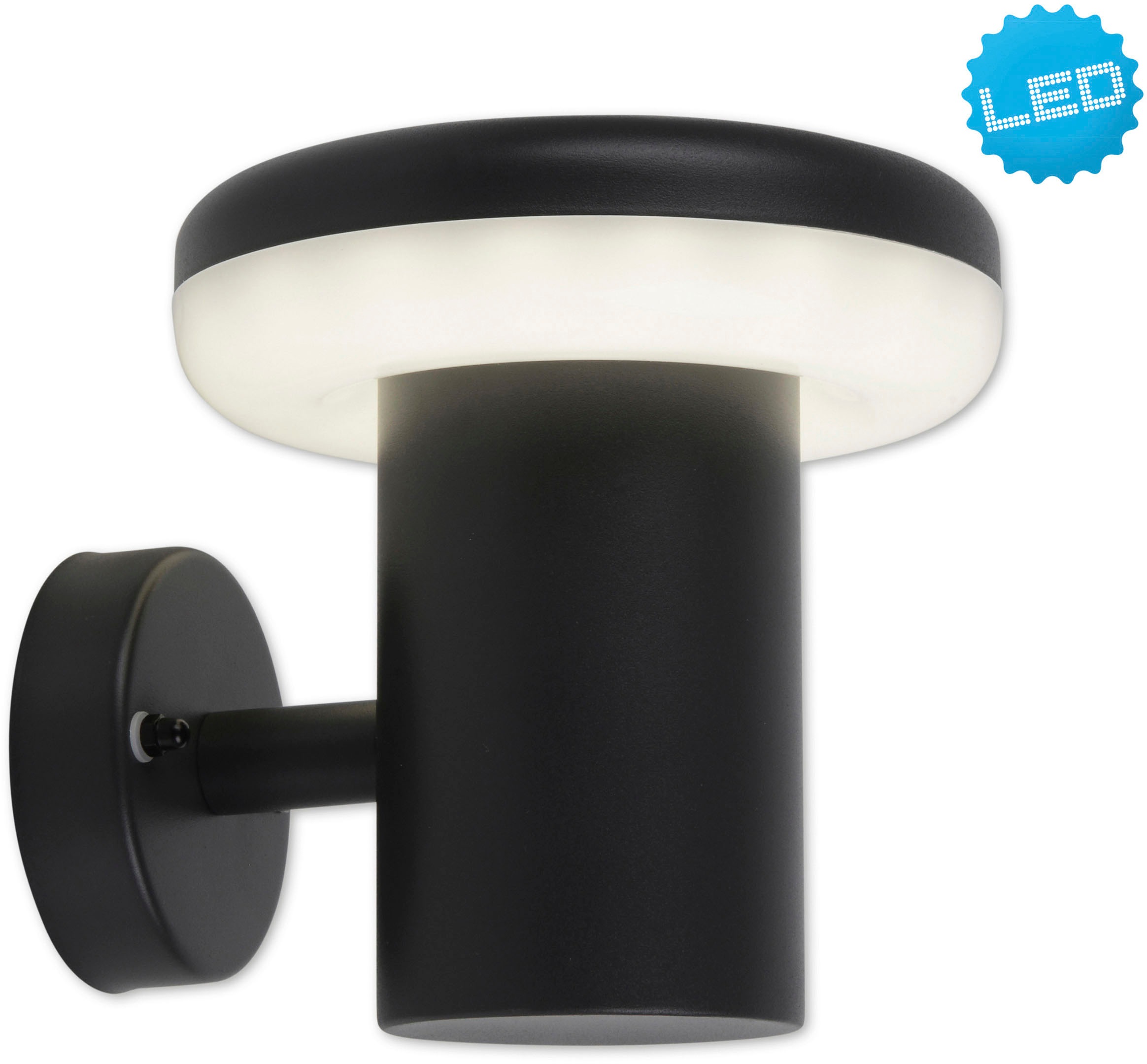 näve LED Außen-Wandleuchte »Pilz«, 1 flammig, Leuchtmittel LED-Board | LED fest integriert, Wandleuchte, Terrasse, anthrazit, Höhe: 15cm, LED warmweiß