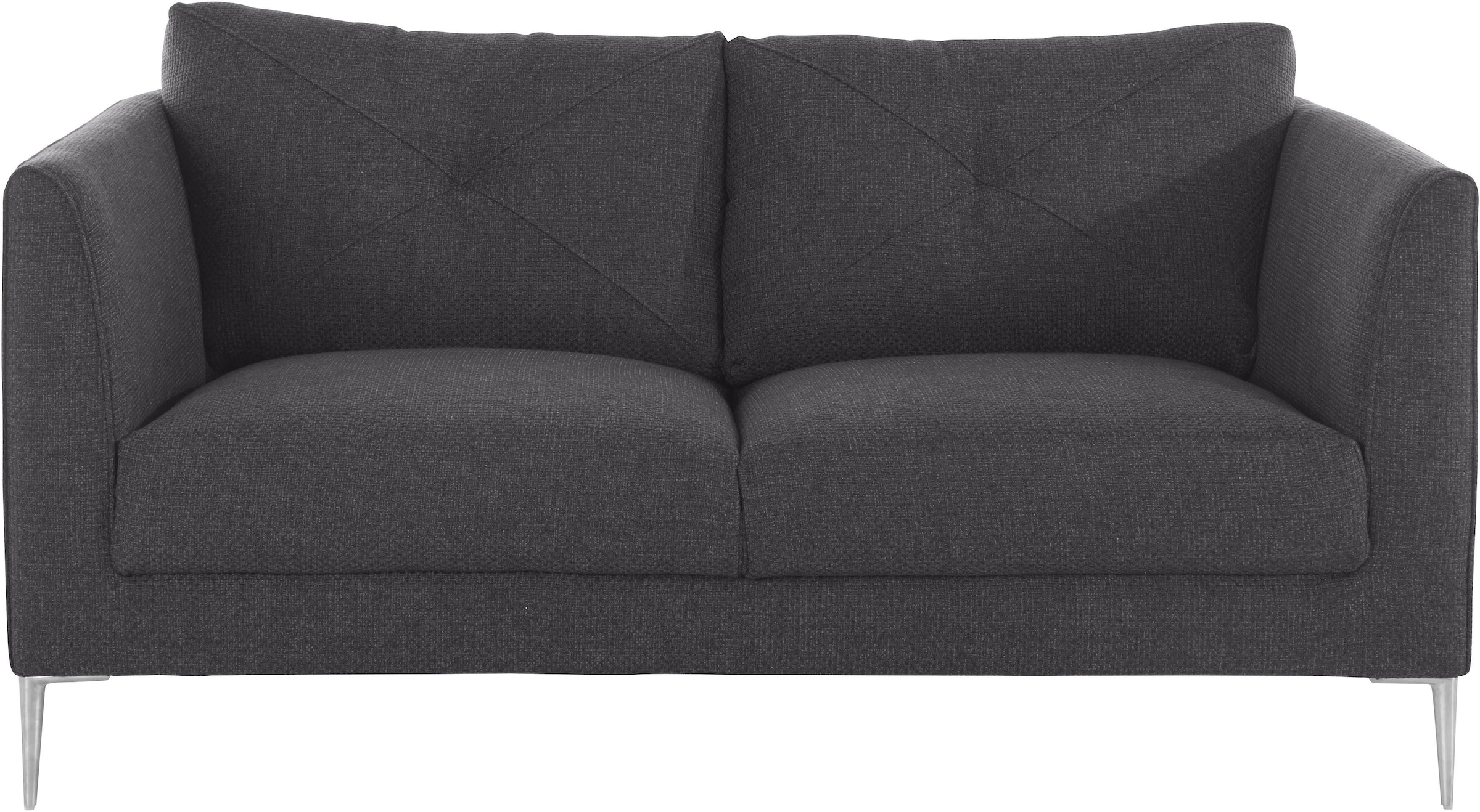 TRENDMANUFAKTUR 2-Sitzer »Chilltime, elegant und bequem, Komfortsitzhöhe 46cm, hoher Fuß«, mit eleganter Kreuznaht in den Rückenkissen, Breite 167 cm