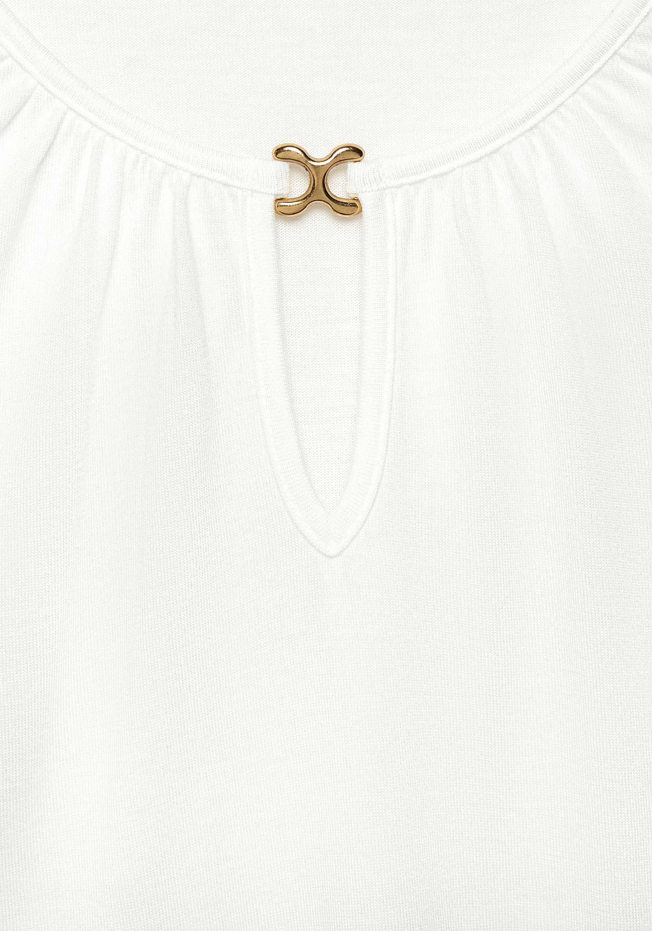Vivance Tanktop, mit goldenem Zieraccessoire, elegantes Blusentop
