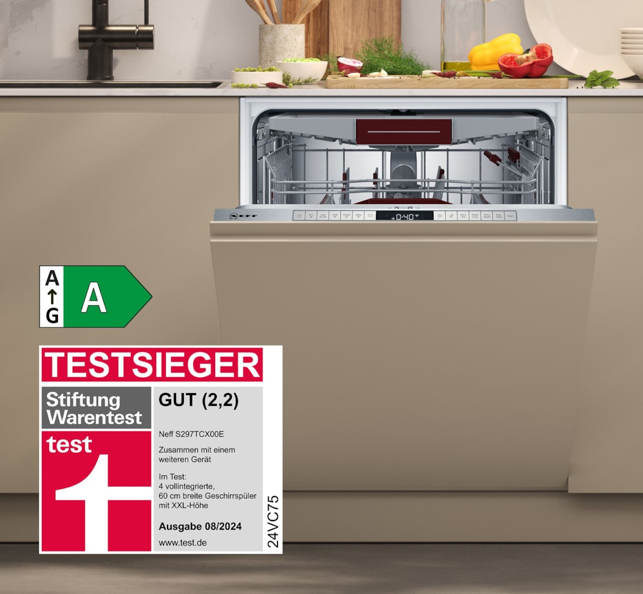 NEFF vollintegrierbarer Geschirrspüler XXL, N 70 »S297TCX00E«, 14 Maßgedecke, XXL-Geschirrspüler