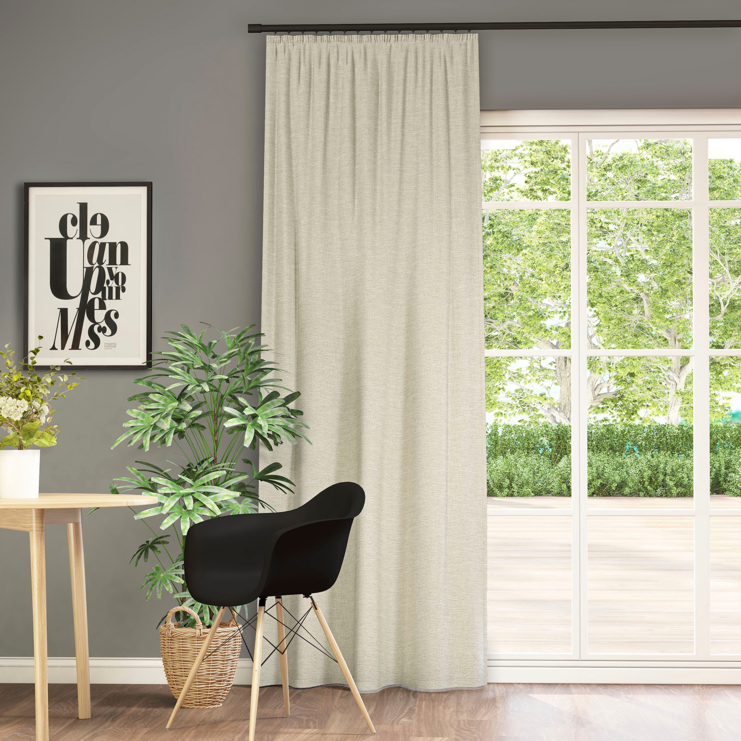 Neutex for you! Vorhang »Inuit« Kräuselband 1 Stk. tlg. Uni mit Samtoptik