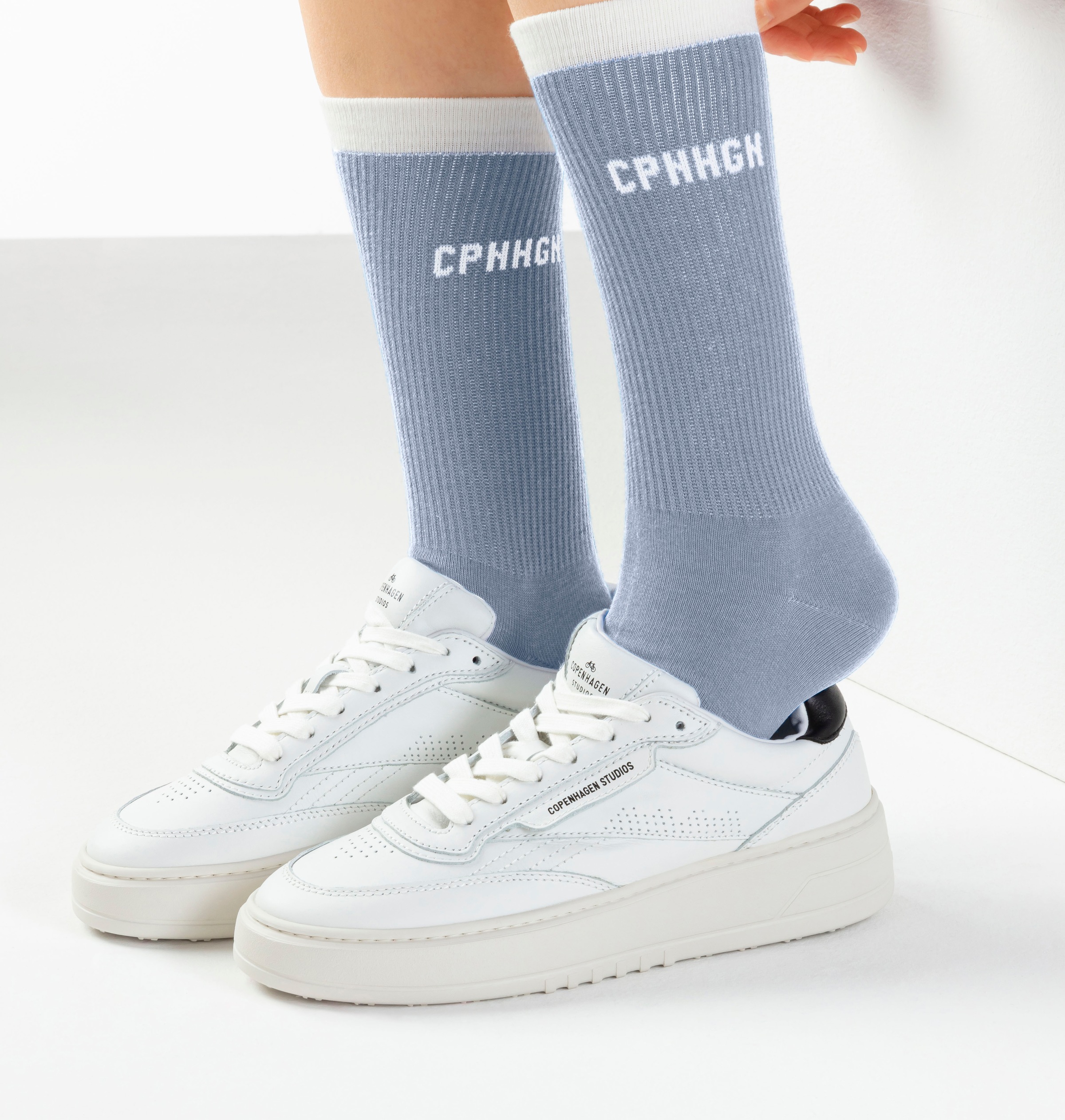 Copenhagen Studios Tennissocken, (Packung, 2 Paar), mit kontrastfarbenem Bund
