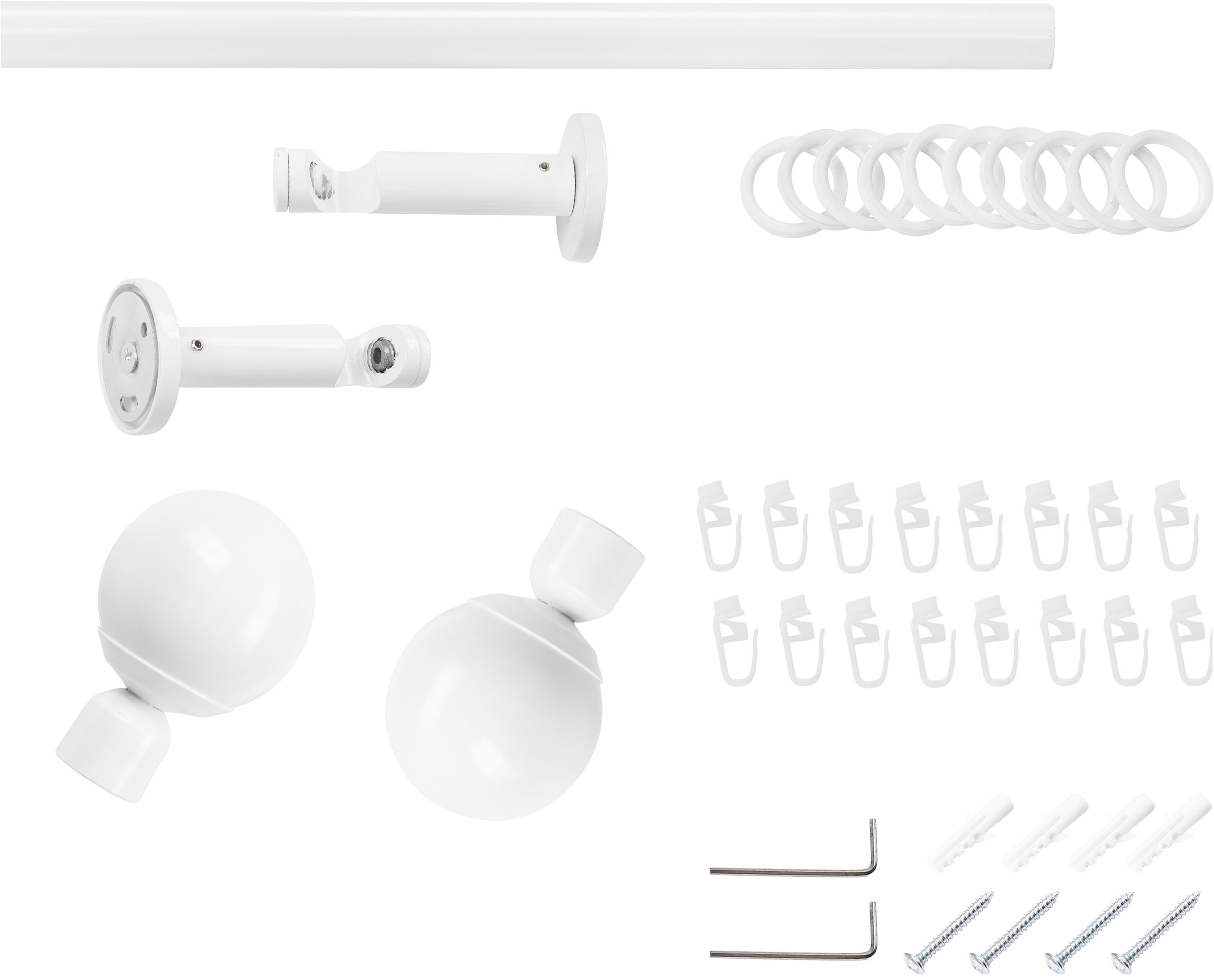 SN DECO GROUP Gardinenstange »Gardinenstange Reims Ø 19 mm, 1-läufig, Fixmaß, verschraubt« Ø 19 mm Fixmaß;kürzbar