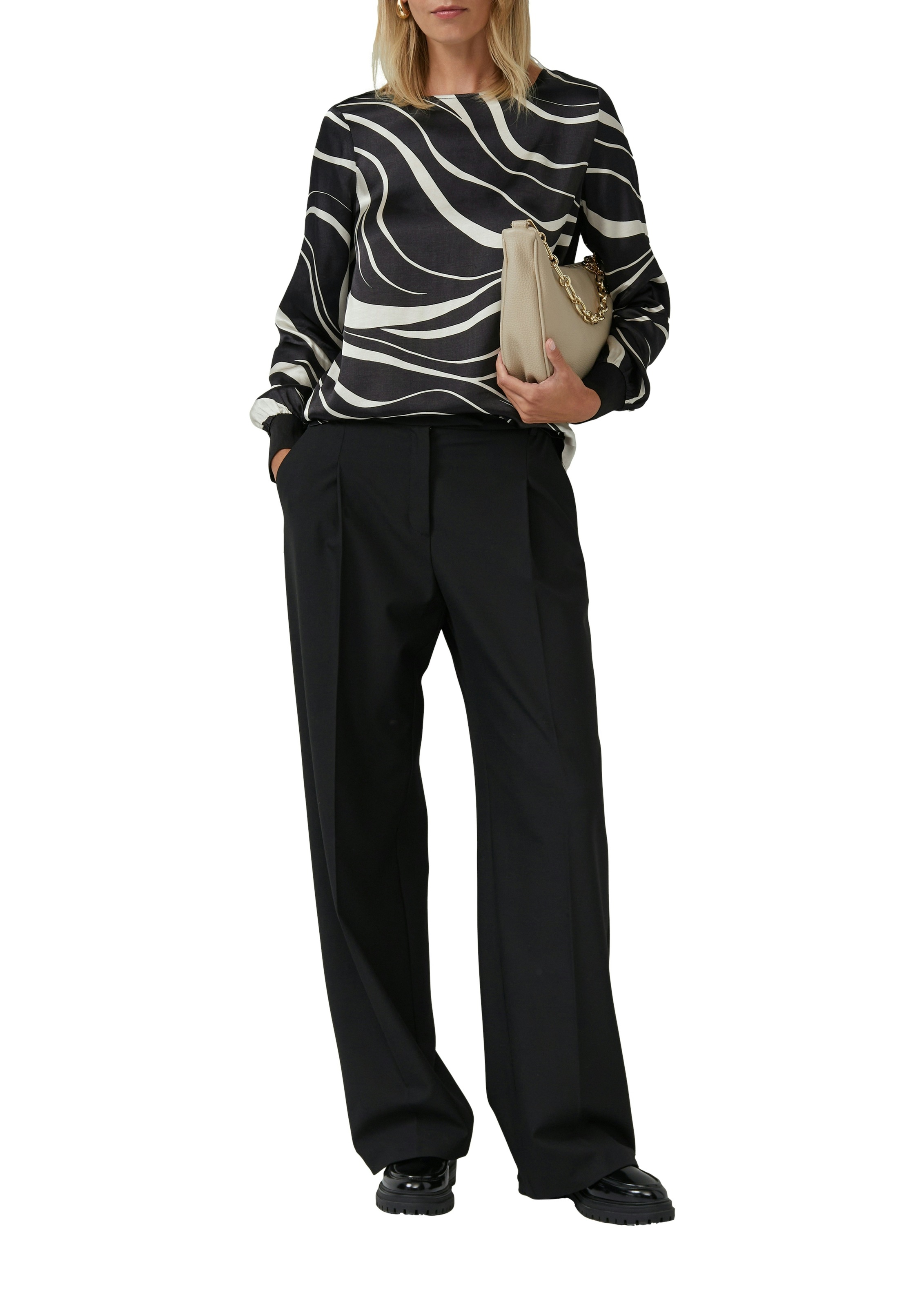 s.Oliver BLACK LABEL Langarmshirt mit All-Over Print