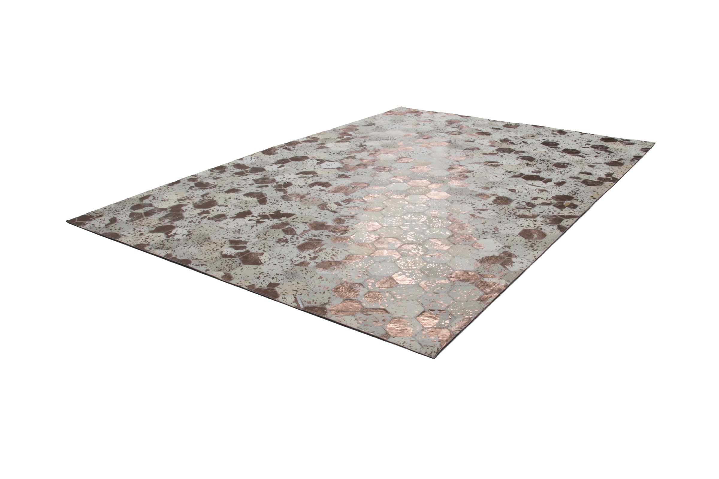 Kayoom Teppich »Spark 210«, rechteckig, 8 mm Höhe, 100% Leder, Unikat, fusselarm, Allergiker & Fußbodenheizung geeignet