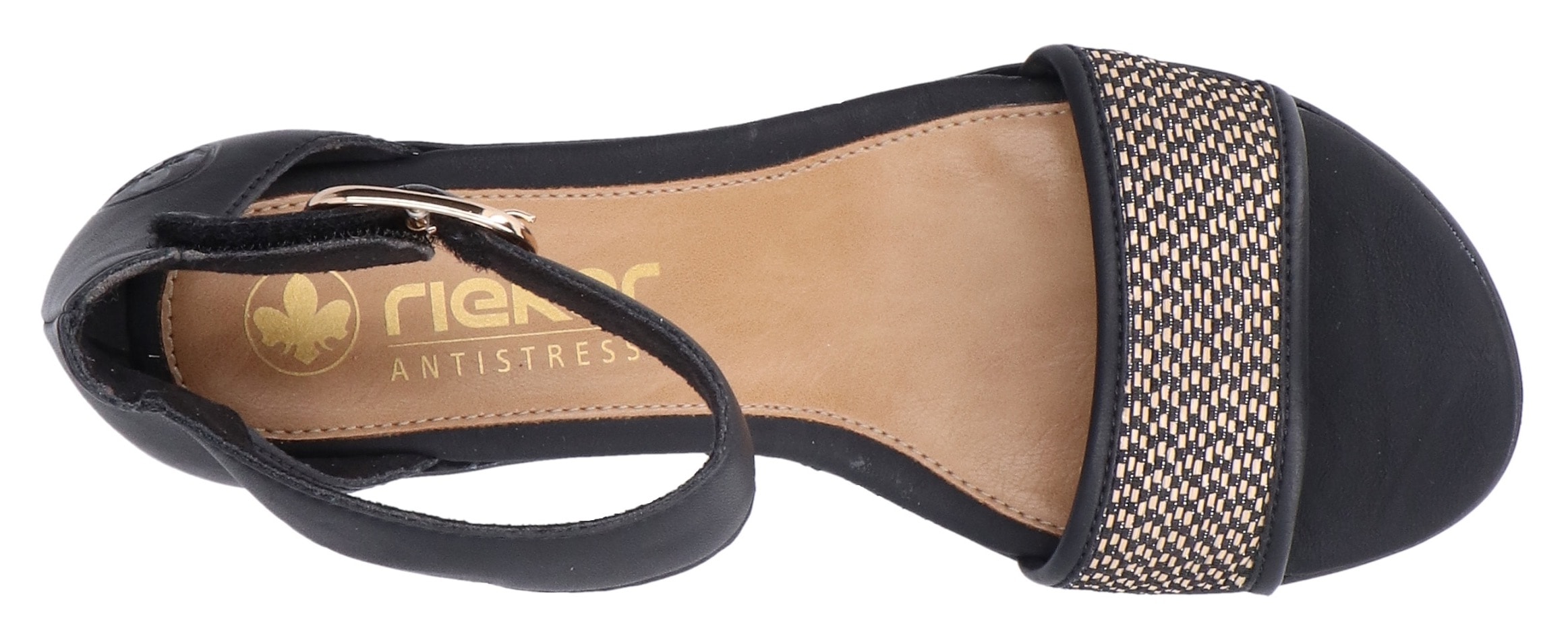 Rieker Sandalette, Sommerschuh, Sandale, Blockabsatz, mit Zierschließe am Klettriemchen