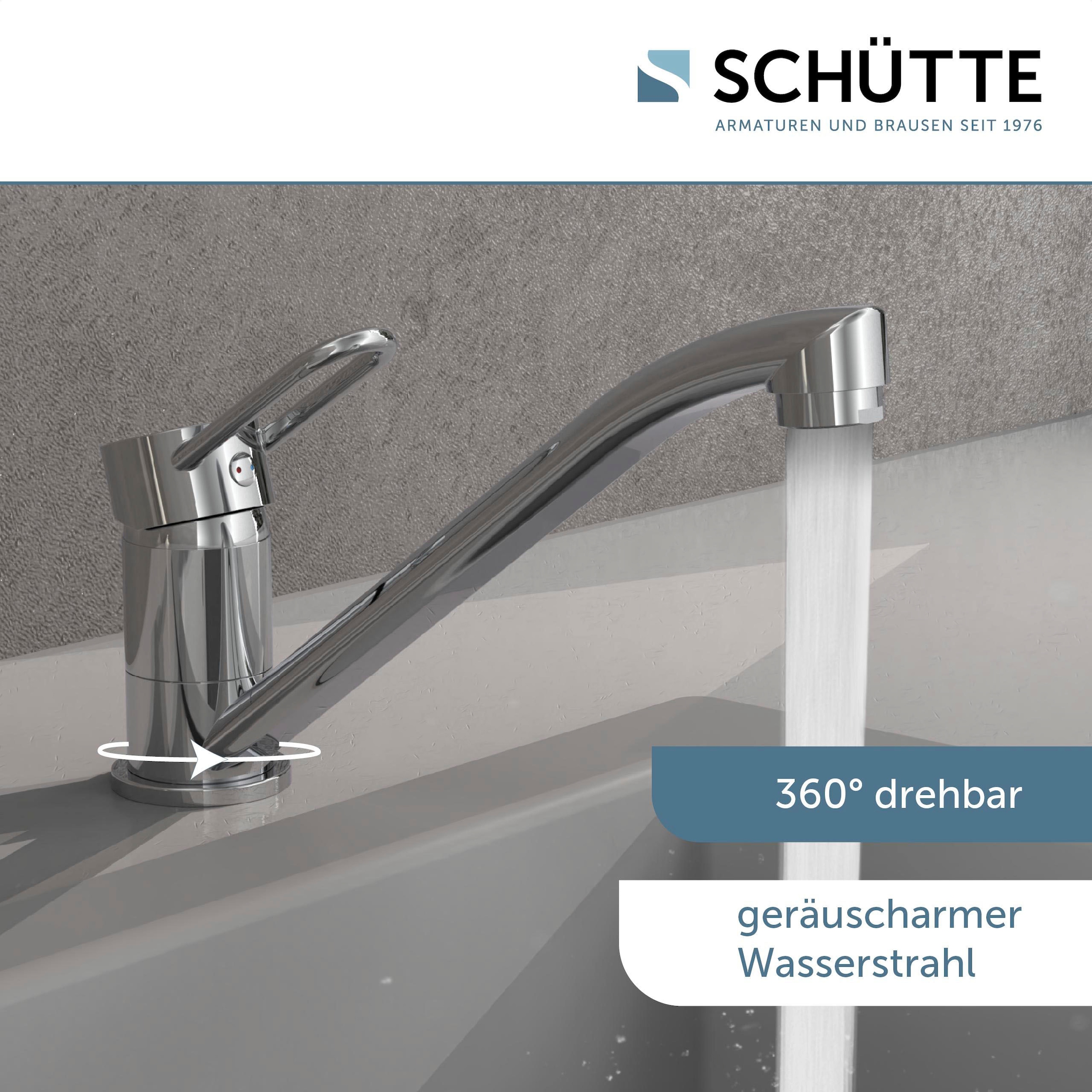 Schütte Spültischarmatur »Birte« 360° schwenkbarer Wasserhahn Küche, Mischbatterie, Chrom, Hochdruck