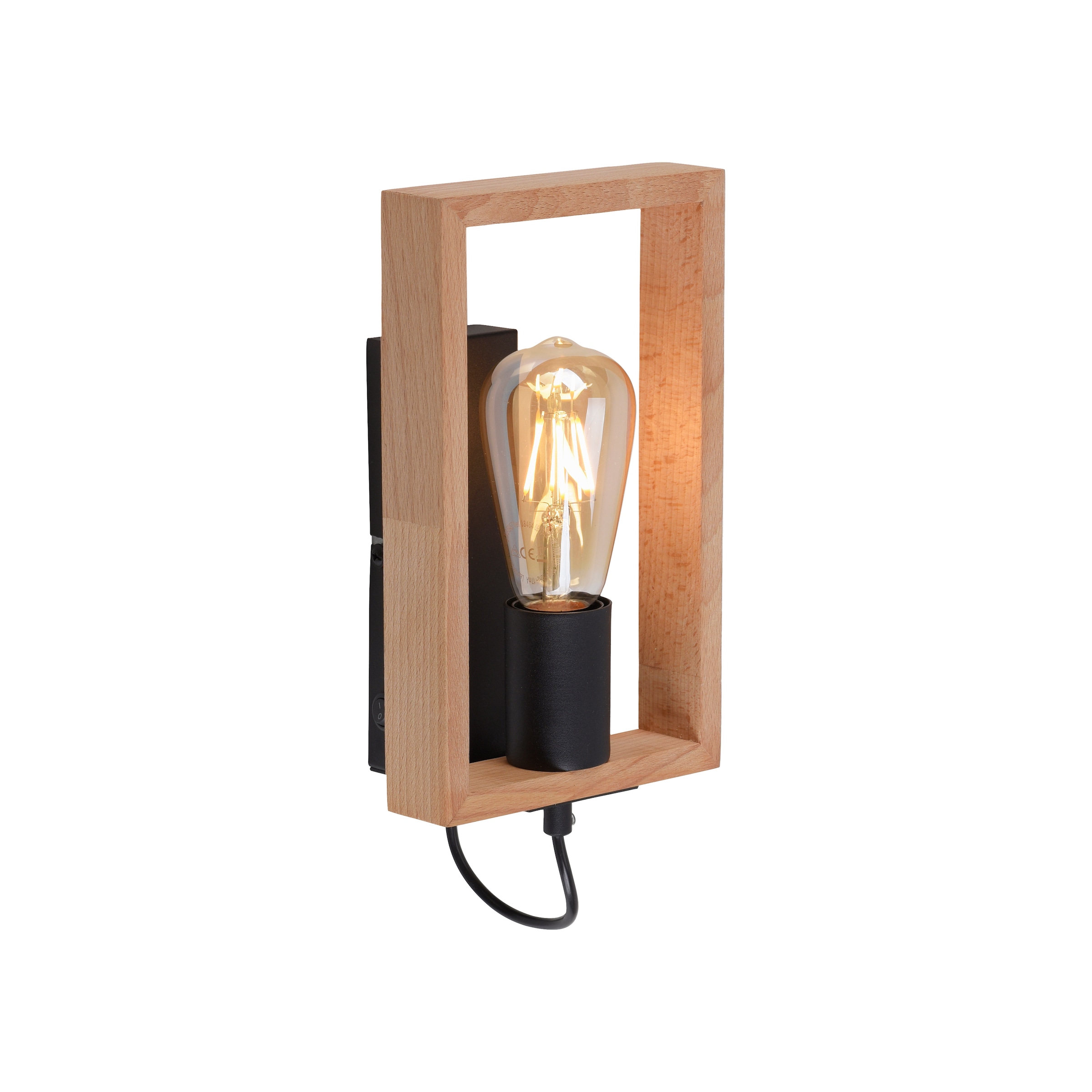 JUST LIGHT Wandleuchte »FRANKY«, 1 flammig, Leuchtmittel E27 | ohne Leuchtmittel, ExklusiveE27, Schalter, Wippschalter
