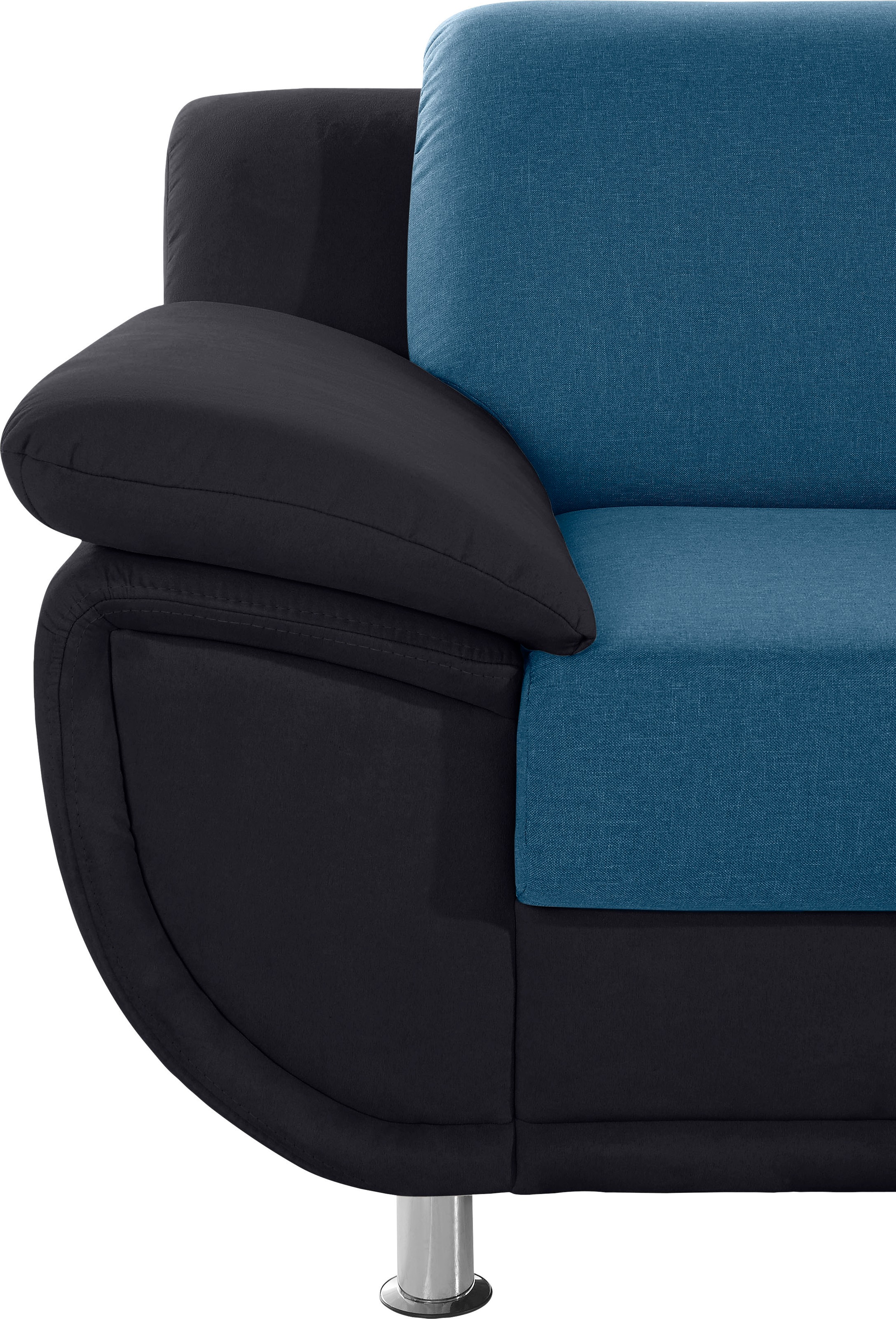 TRENDMANUFAKTUR 3-Sitzer »Rondo 3, zeitlos und modern, bequem, Materialmix« wahlweise mit Federkern, extrabreite Armlehnen zum Relaxen