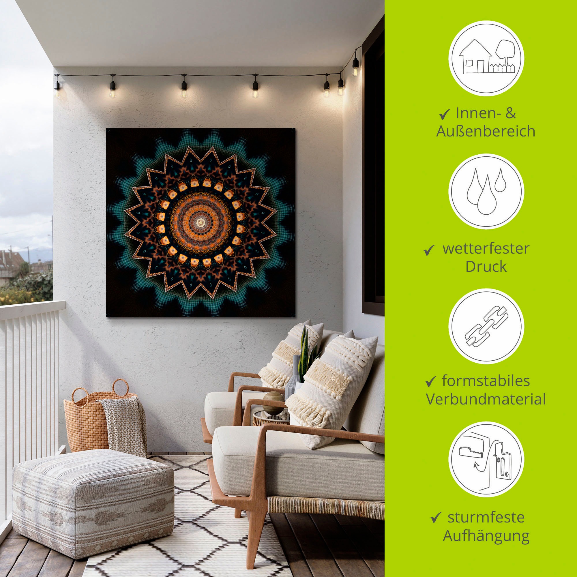 Artland Wandbild »Mandala kosmisches Bewusstsein«, Muster, (1 St.), als Alubild, Outdoorbild, Leinwandbild, Poster, Wandaufkleber