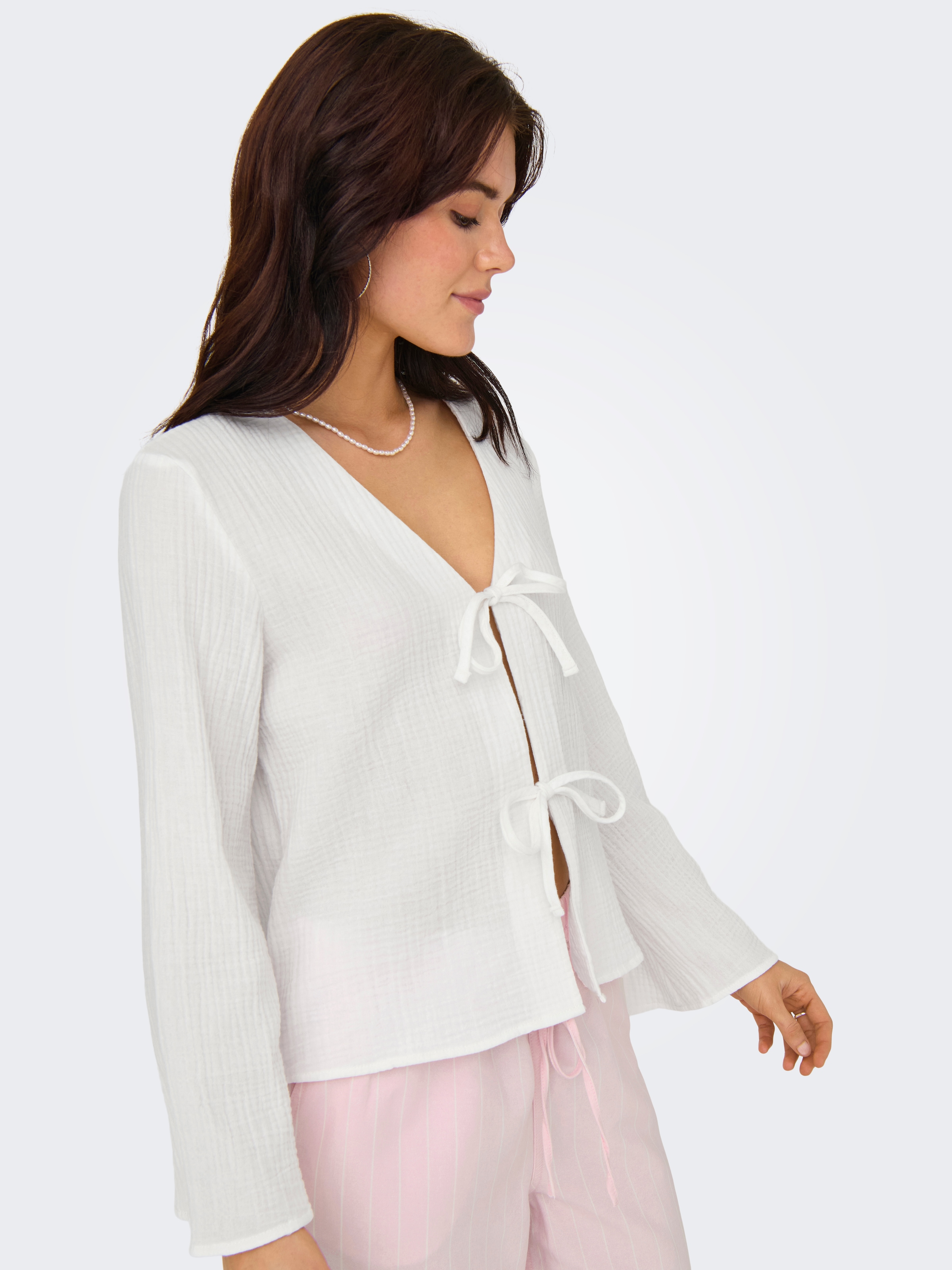 JDY Langarmbluse »JDYTHEIS LIFE L/S TOP WVN NOOS« Baumwolle, regular fit, Musselin Qualität