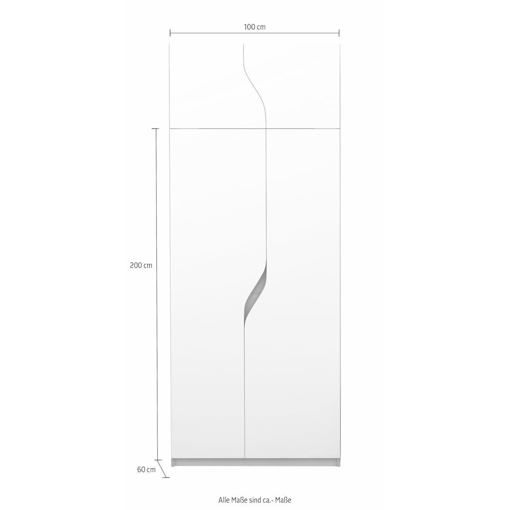 Müller SMALL LIVING Kleiderschrank »PLANE Ausstattung Nr. 1«, Inklusive einer Innenliegenden Tür und 2 Kleiderstangen