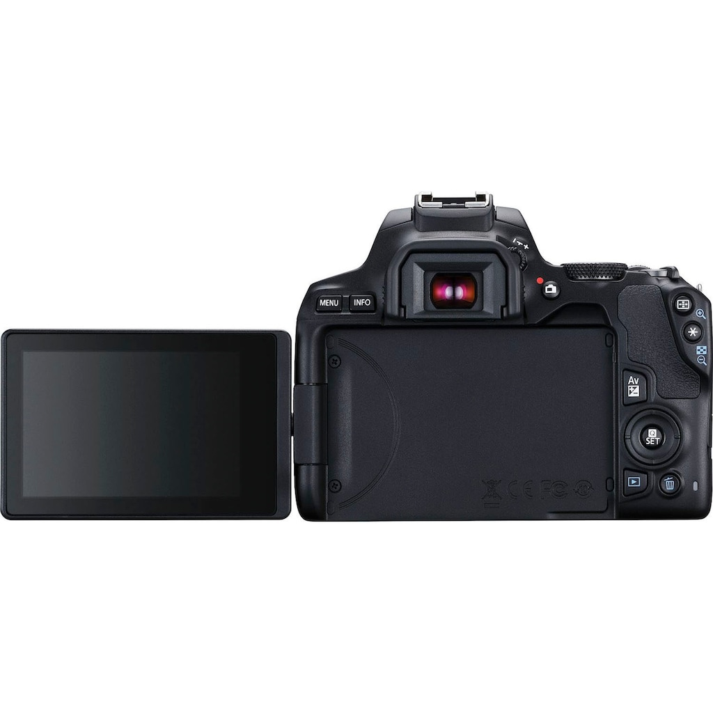 Canon Spiegelreflexkamera »250D + EF-S 18-55mm f/3.5-5.6 III + SB130 Kit«, EF-S 18-55mm f/3.5-5.6 III, 24,1 MP, Bluetooth-WLAN