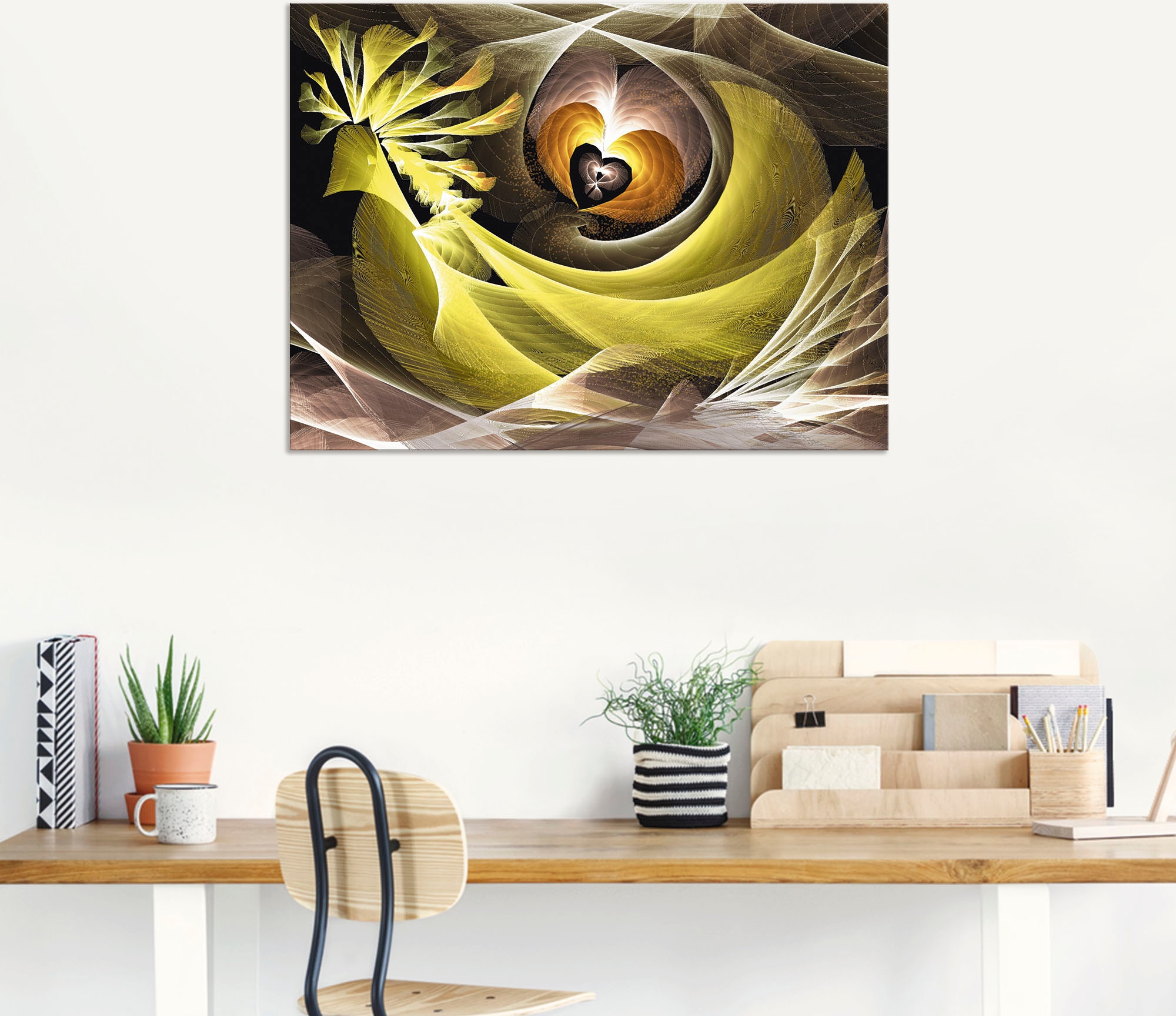 Artland Wandbild »Magischer Vogel mit Herzen«, Animal Fantasy, (1 St.), als Alubild, Leinwandbild, Wandaufkleber oder Poster in versch. Größen