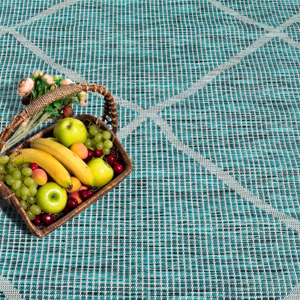 Carpet City Teppich »Palm«, rechteckig, gewebt Küche, UV-beständig, Wetterfest für flach Terrasse, & Balkon