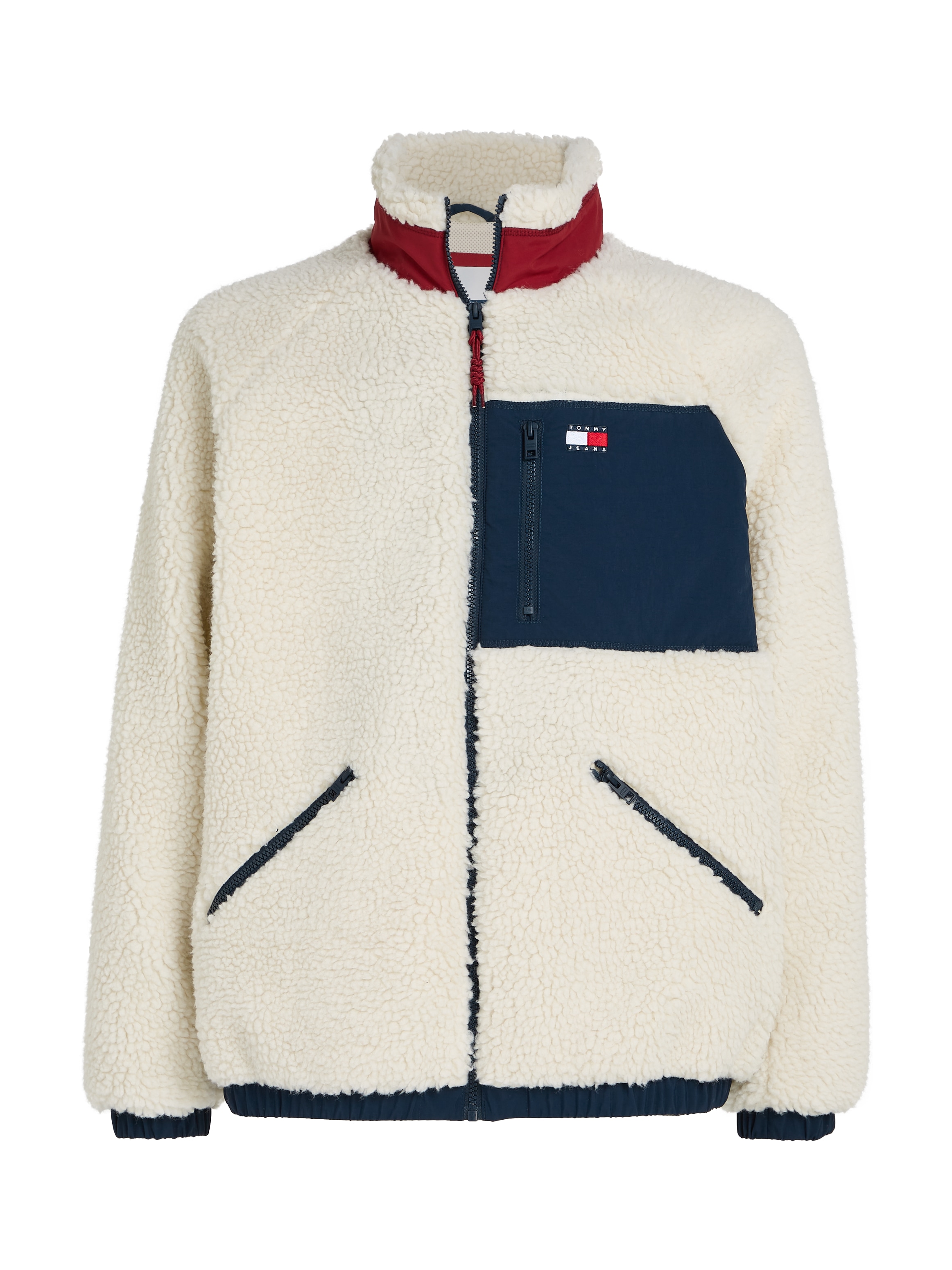 Tommy Jeans Outdoorjacke »TJM OUTDOOR TEDDY JACKET EXT«, mit Logoprägung