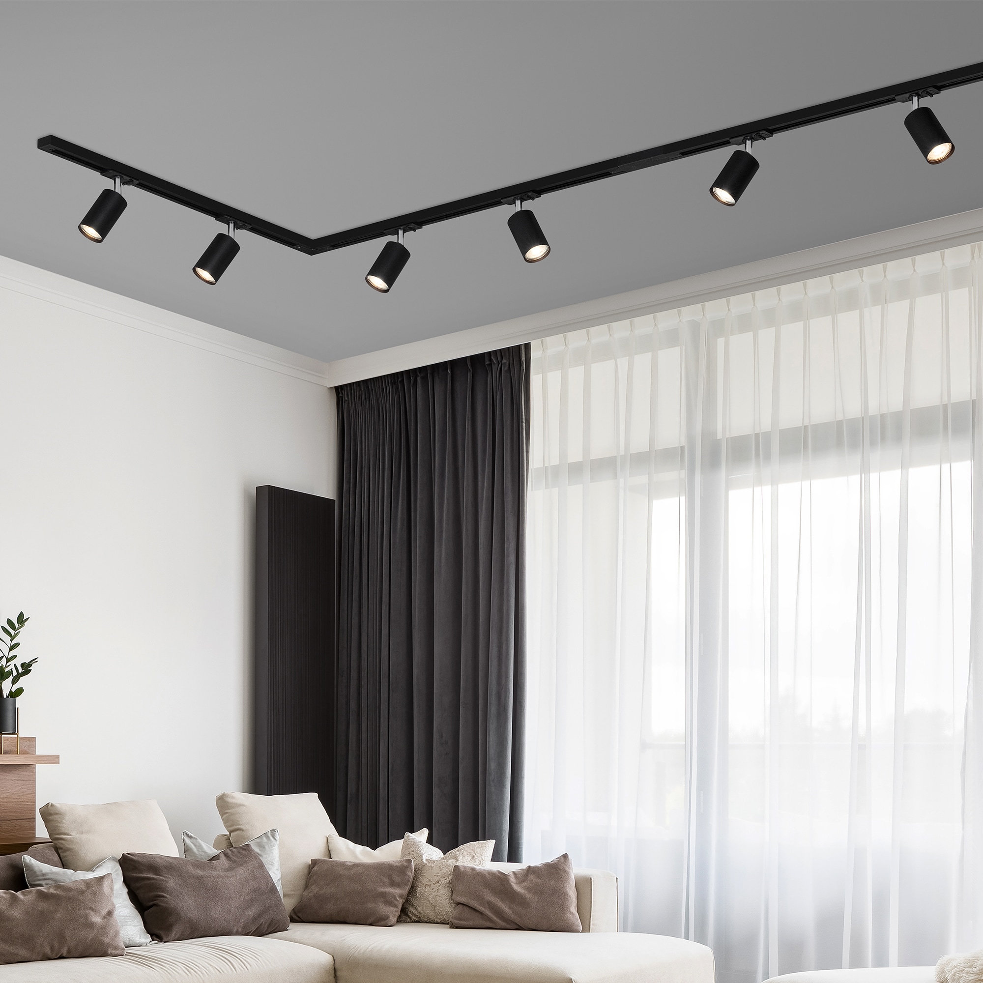 Briloner Leuchten Schienensystem-Sets »RAIL« GU10 3 Stk. Schienensystem Rail 2,25 m Schwarz max.9W Decke Wohnzimmer Büro Küche