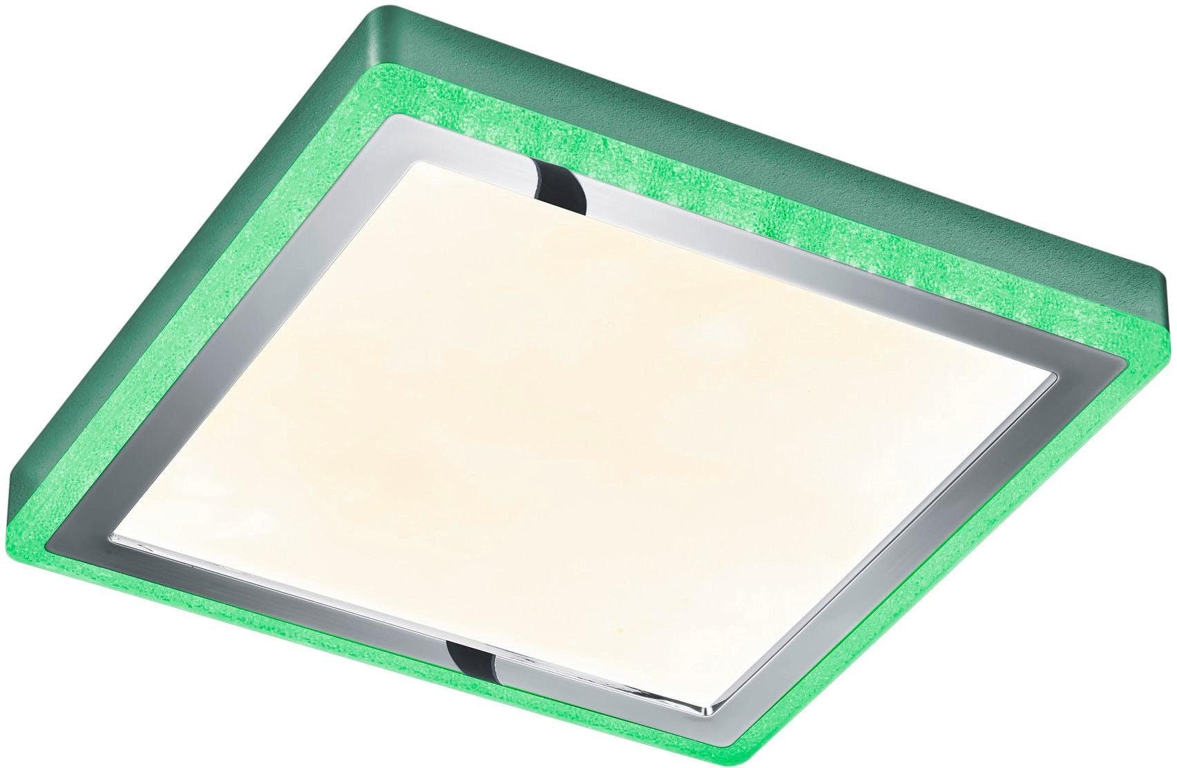 TRIO Leuchten LED Deckenleuchte »Slide«, 1 flammig, Leuchtmittel LED-Board | LED fest integriert, Fernbedienung, integrierter Dimmer, Nachtlicht, RGBW-Farbwechsler