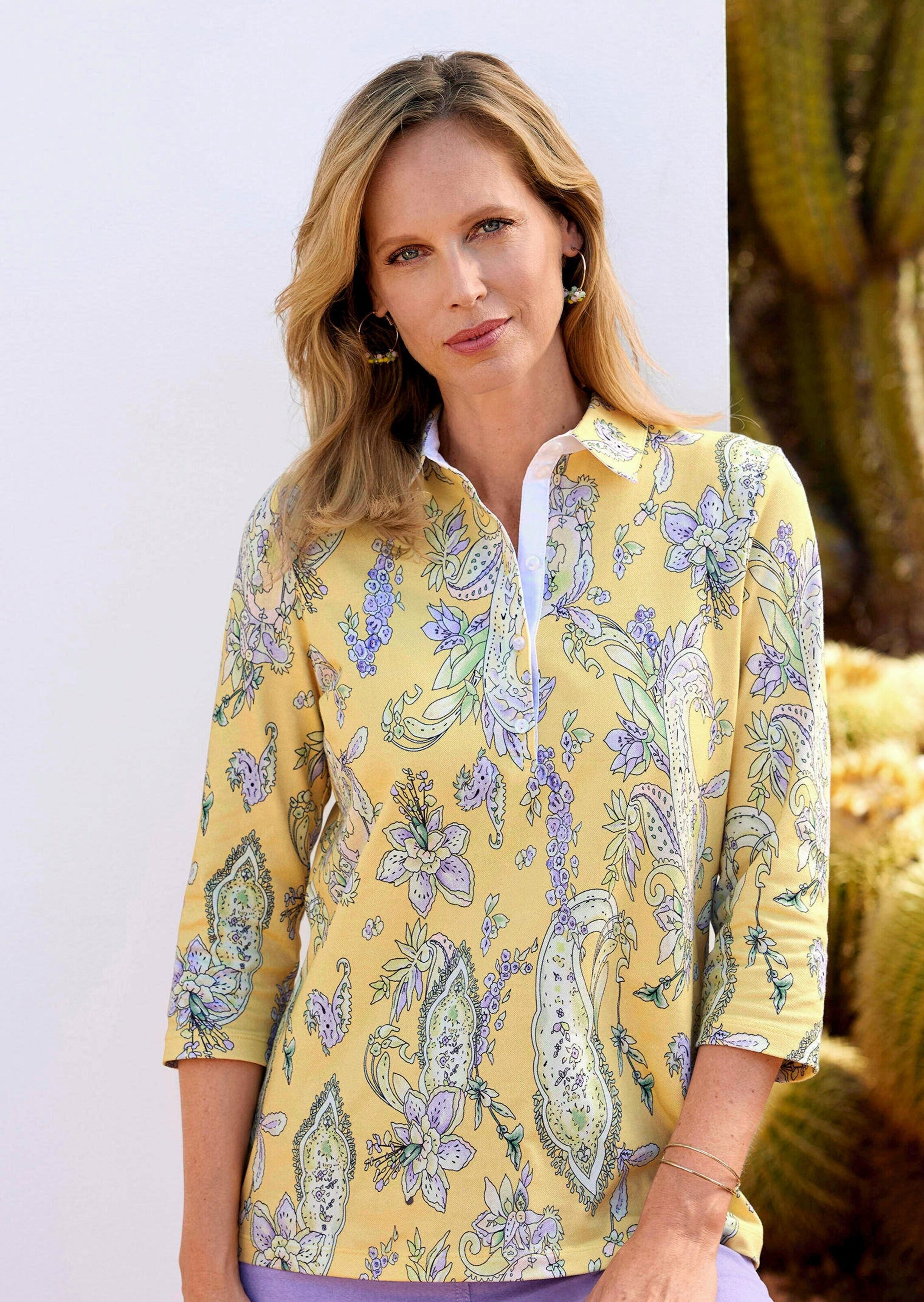 GOLDNER Kurzarmshirt »Poloshirt« Knopfleiste