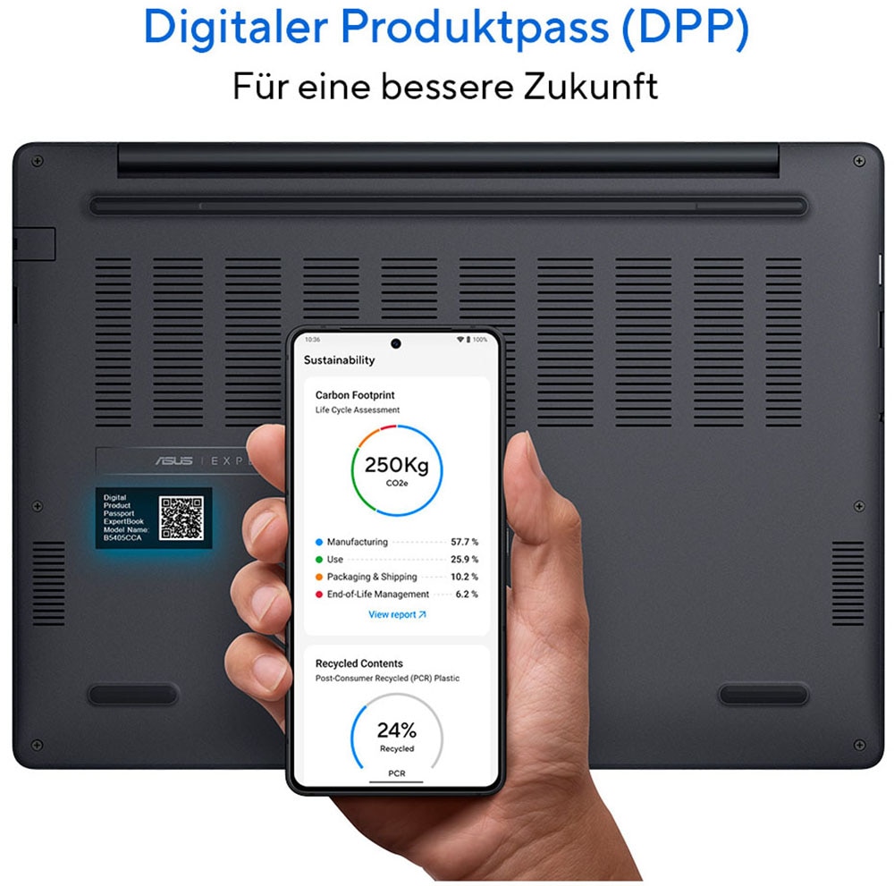 Asus Notebook »ExpertBook B5 B5405CCA-NZ0086X« 35,6 cm / 14 ″ Intel Core Ultra 7 Intel Graphics 1.000 GB SSD