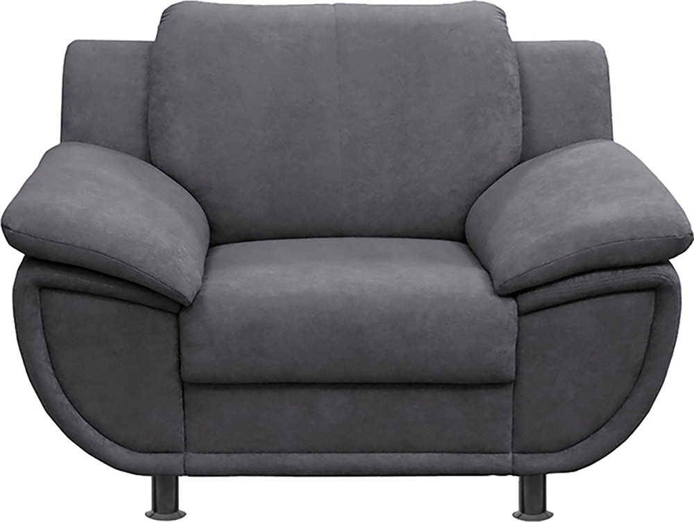 TRENDMANUFAKTUR Sessel »Rondo, Breite 121 cm, breite Armlehnen, Füße schwarz«, Big-Sessel wahlweise mit Federkern, in verschiedenen Bezügen