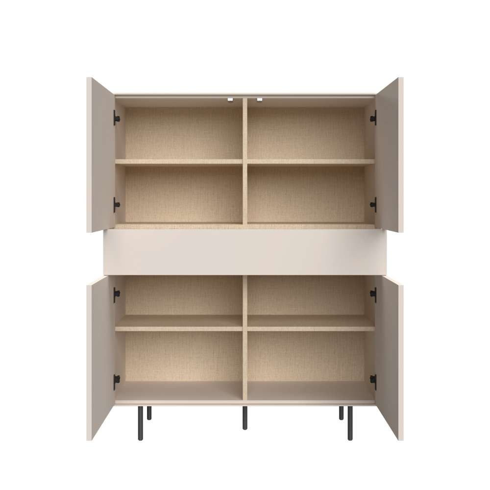 LeGer Home by Lena Gercke Highboard »Essentials, Sideboard, Kommode, Anrichte, Schrank, Stauraumschrank« Breite: 111 cm, UV lackiert, Push-to-open-Funktion