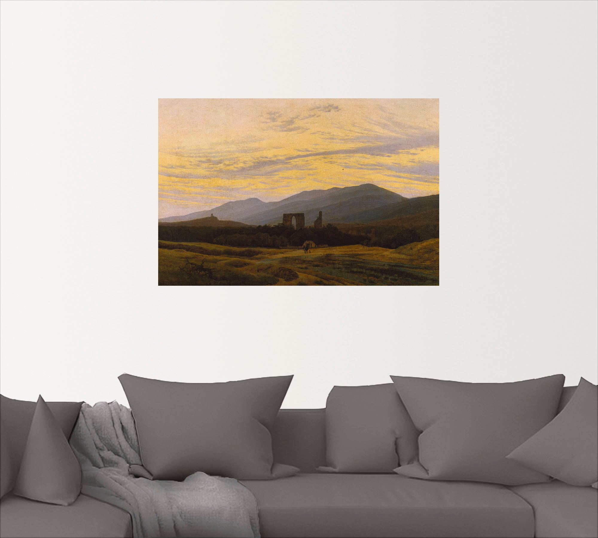 Artland Wandbild »Die Ruine Eldena im Riesengebirge«, Felder, (1 St.), als Alubild, Leinwandbild, Wandaufkleber oder Poster in versch. Größen