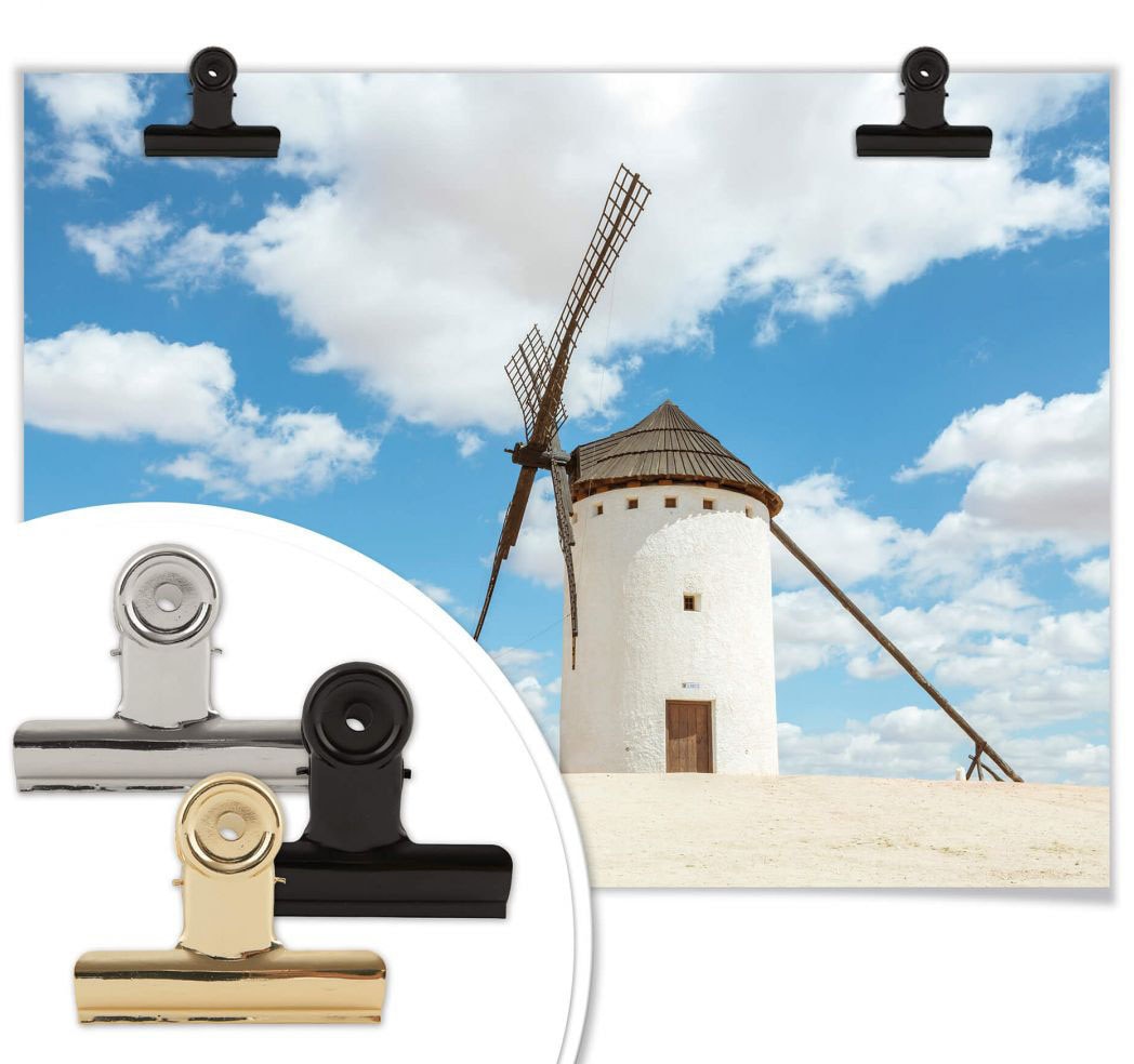 Wall-Art Poster »Windmühlen Don Quijote (1 Wandposter Gebäude, bequem Spanien«, Wandbild, Bild, kaufen St.), Poster
